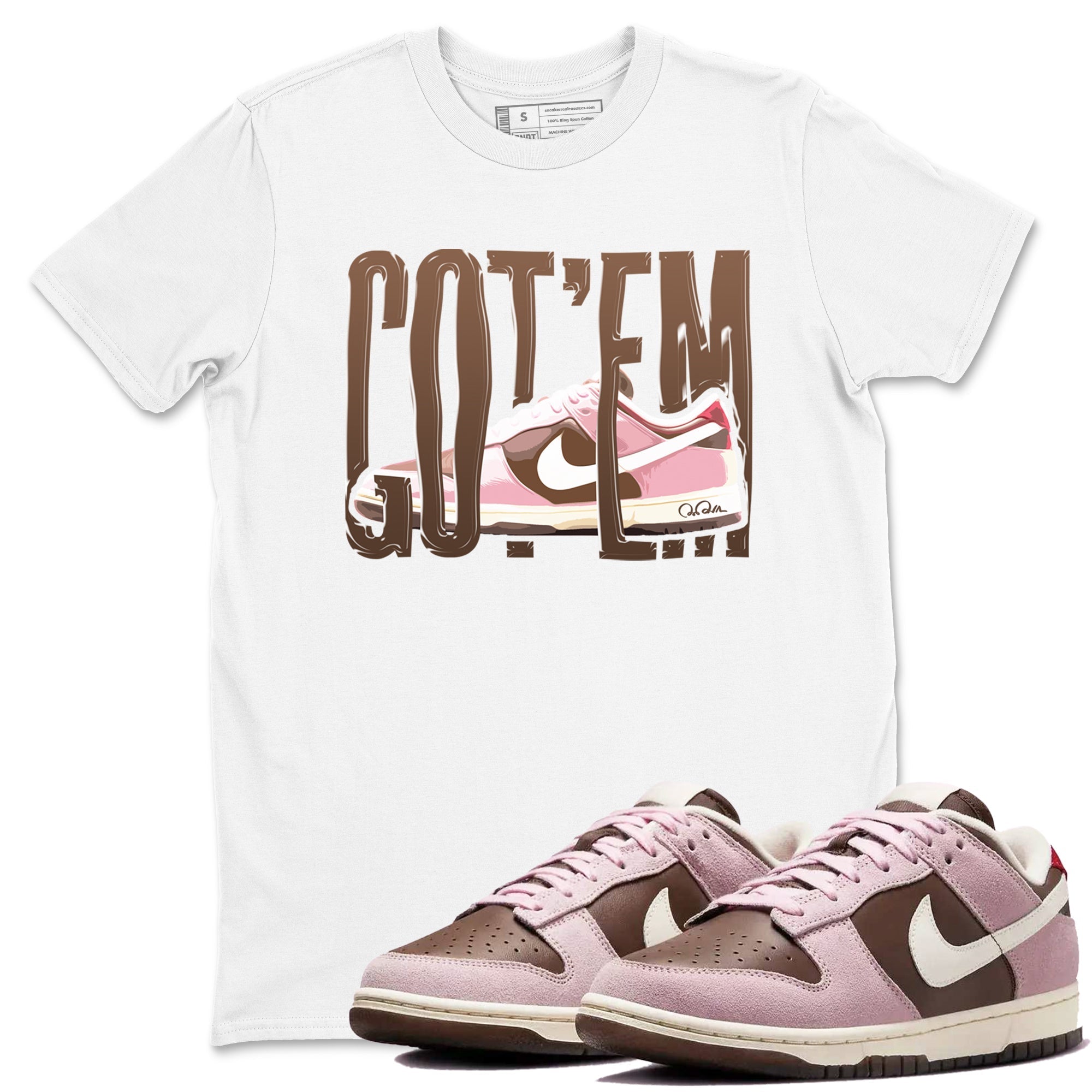 Wiggling Gotem snkmatch Tees - Dunk Cacao Wow And Pink Foam