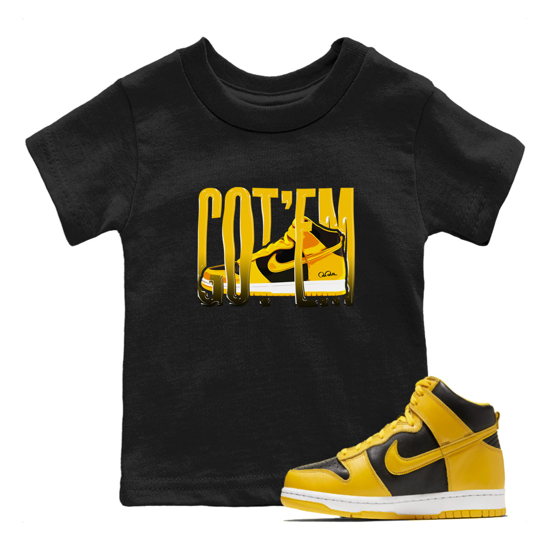 Wiggling Gotem snkmatch Tees Kids - Dunk High Pollen