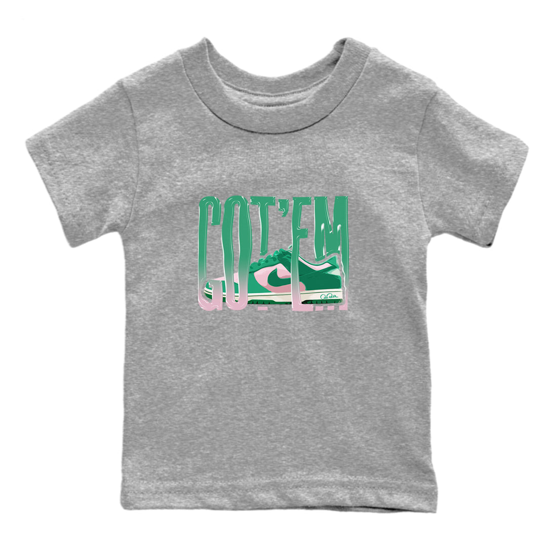 Wiggling Gotem snkmatch Tees Kids - Dunk Medium Soft Pink Malachite