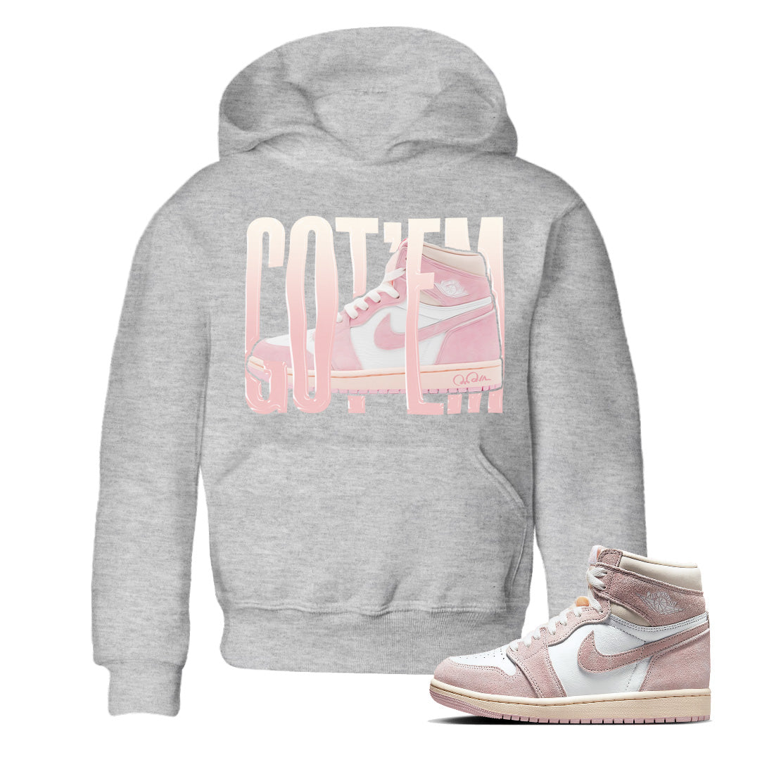 Wiggling Gotem Kids Tops - Air Jordan 1 Washed Pink