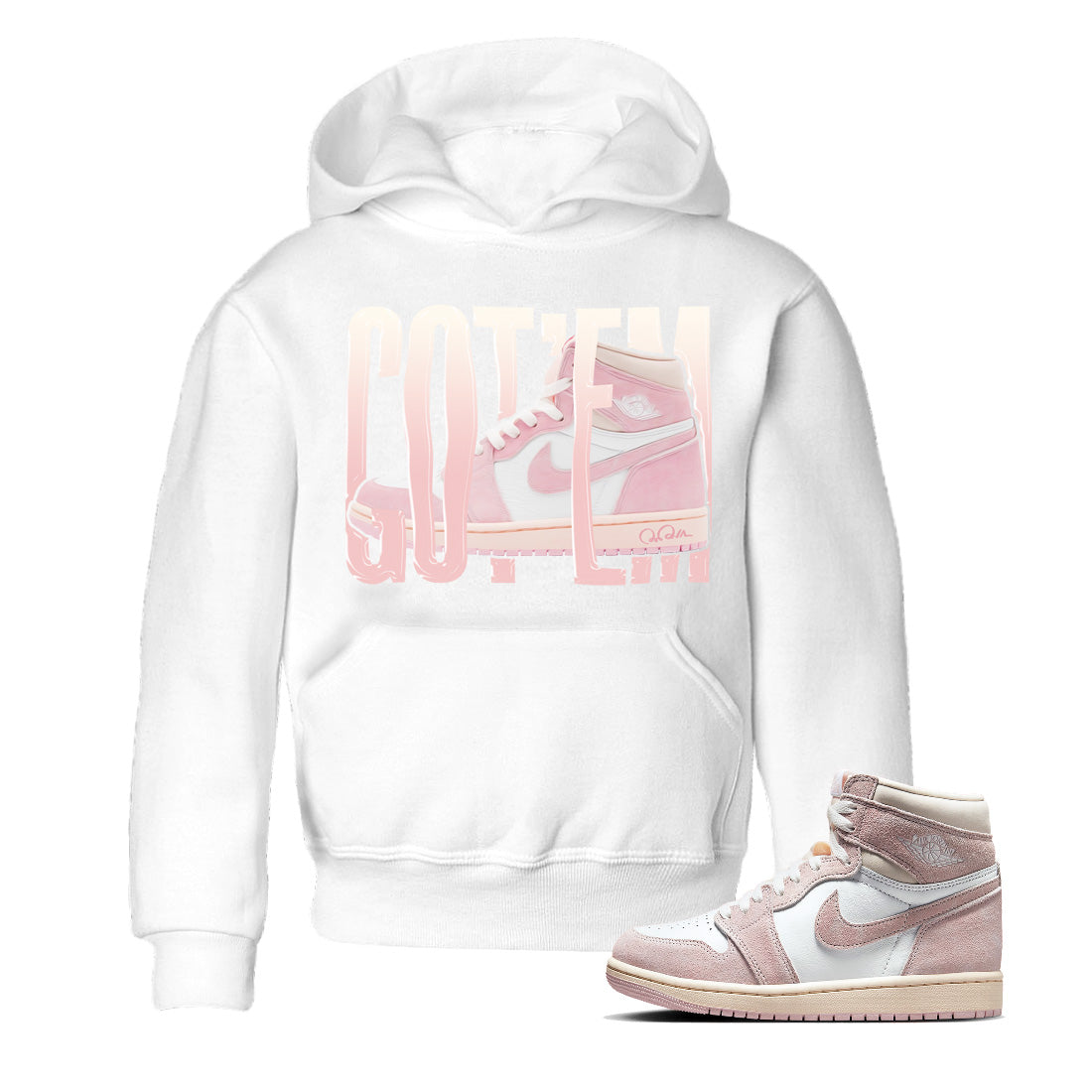 Wiggling Gotem Kids Tops - Air Jordan 1 Washed Pink