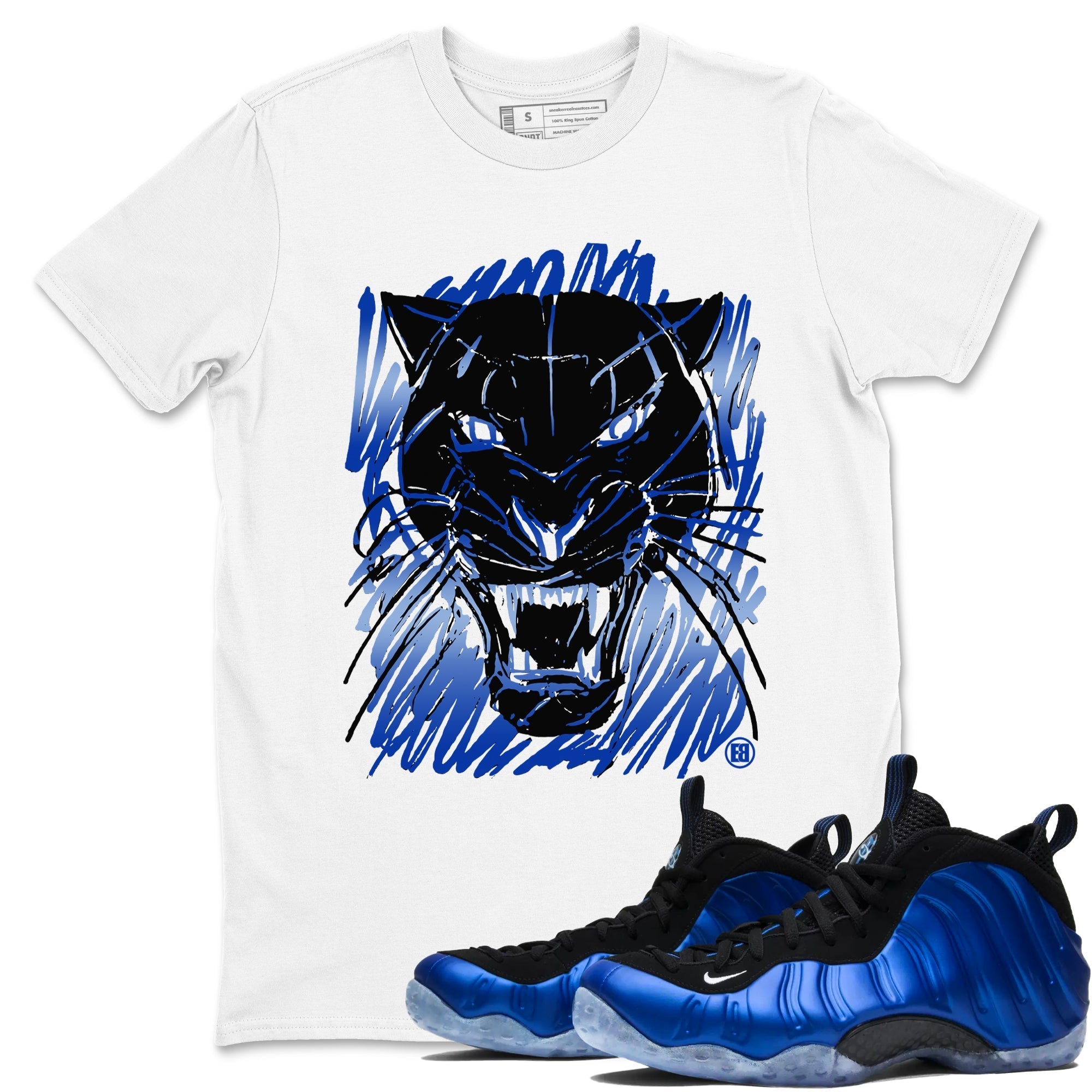 Wild Cat Doodle snkmatch Tees - Air Foamposite One Royal