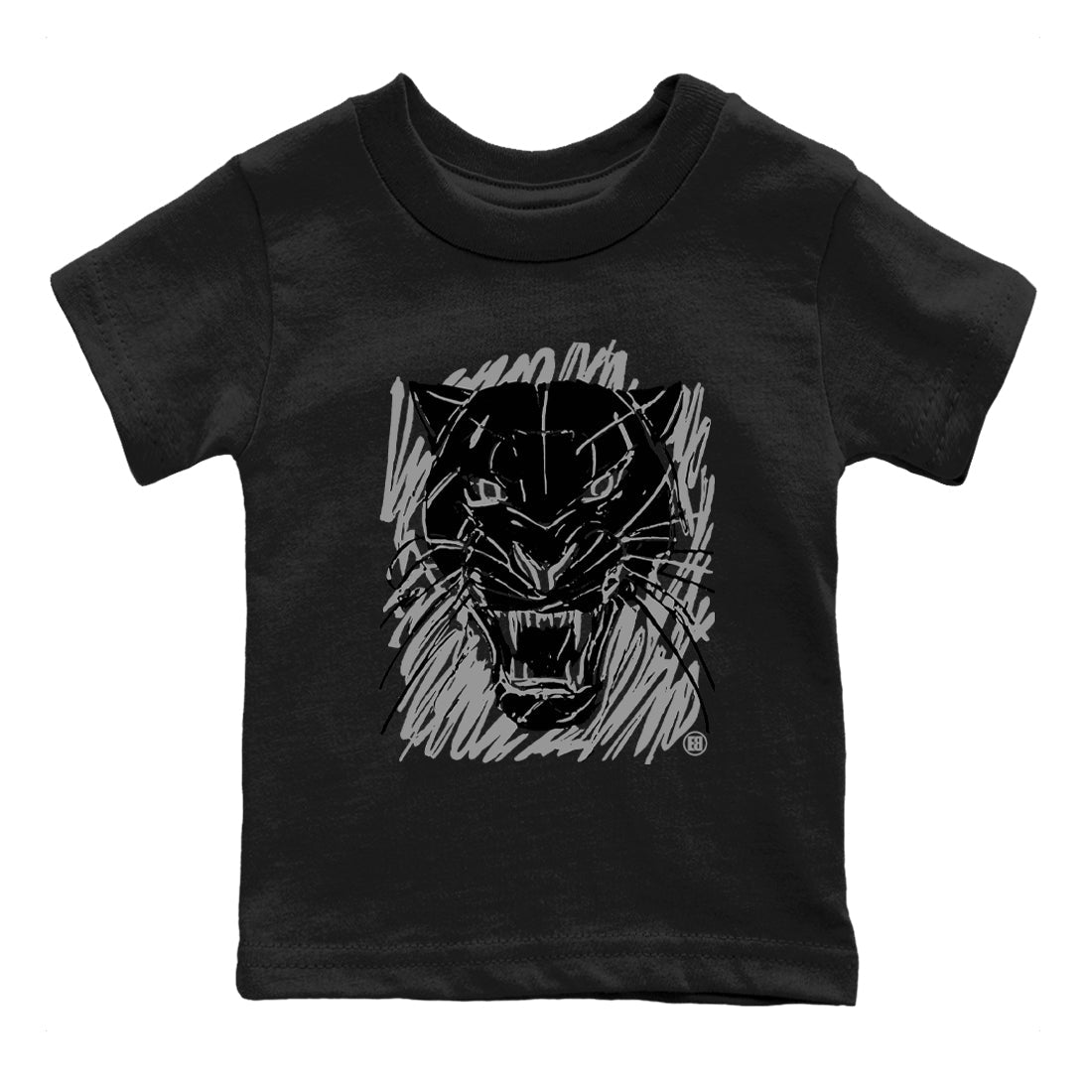Wild Cat Doodle snkmatch Tees Kids - Air Jordan 4 Black Cat