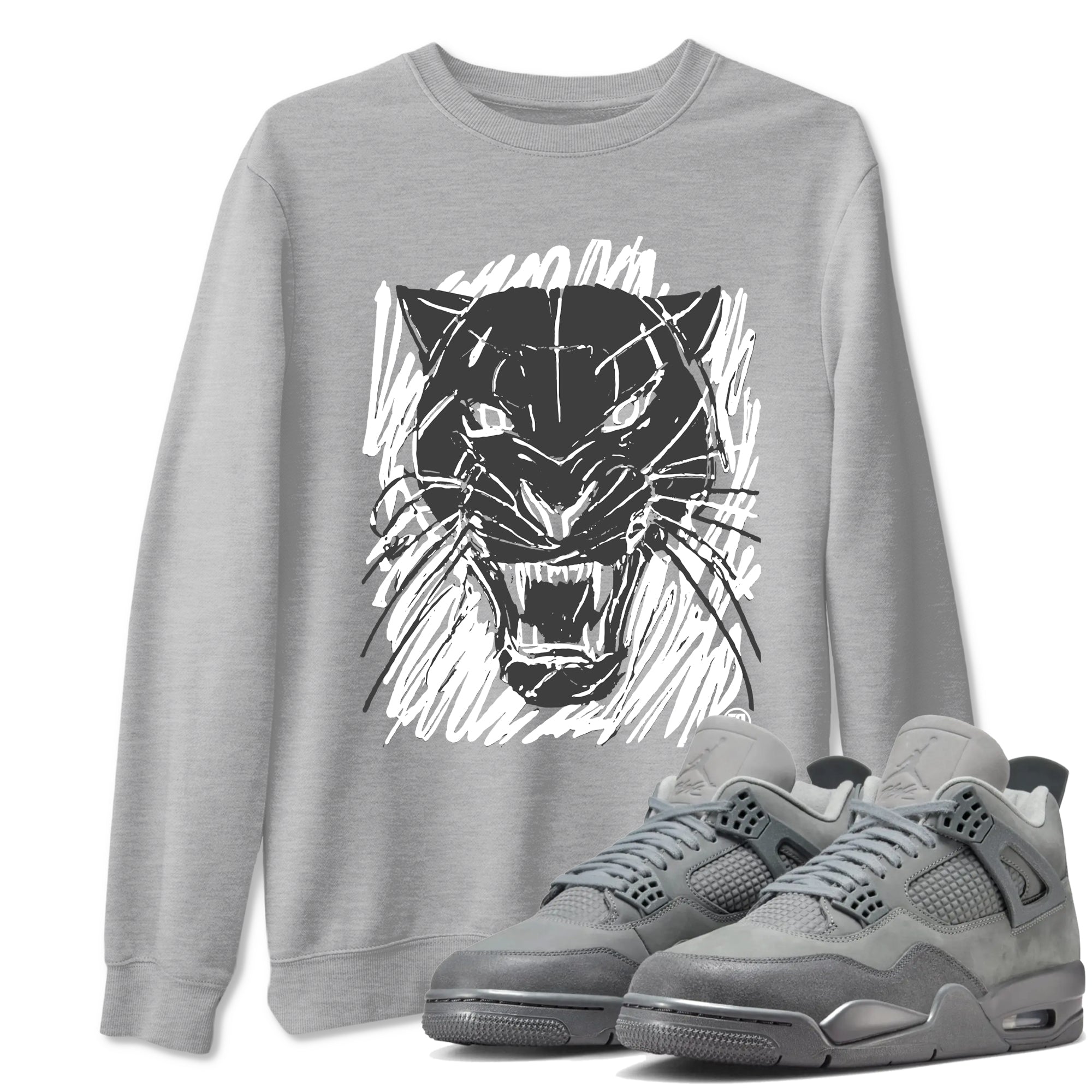 Wild Cat Doodle snkmatch Tees - Air Jordan 4 Wet Cement