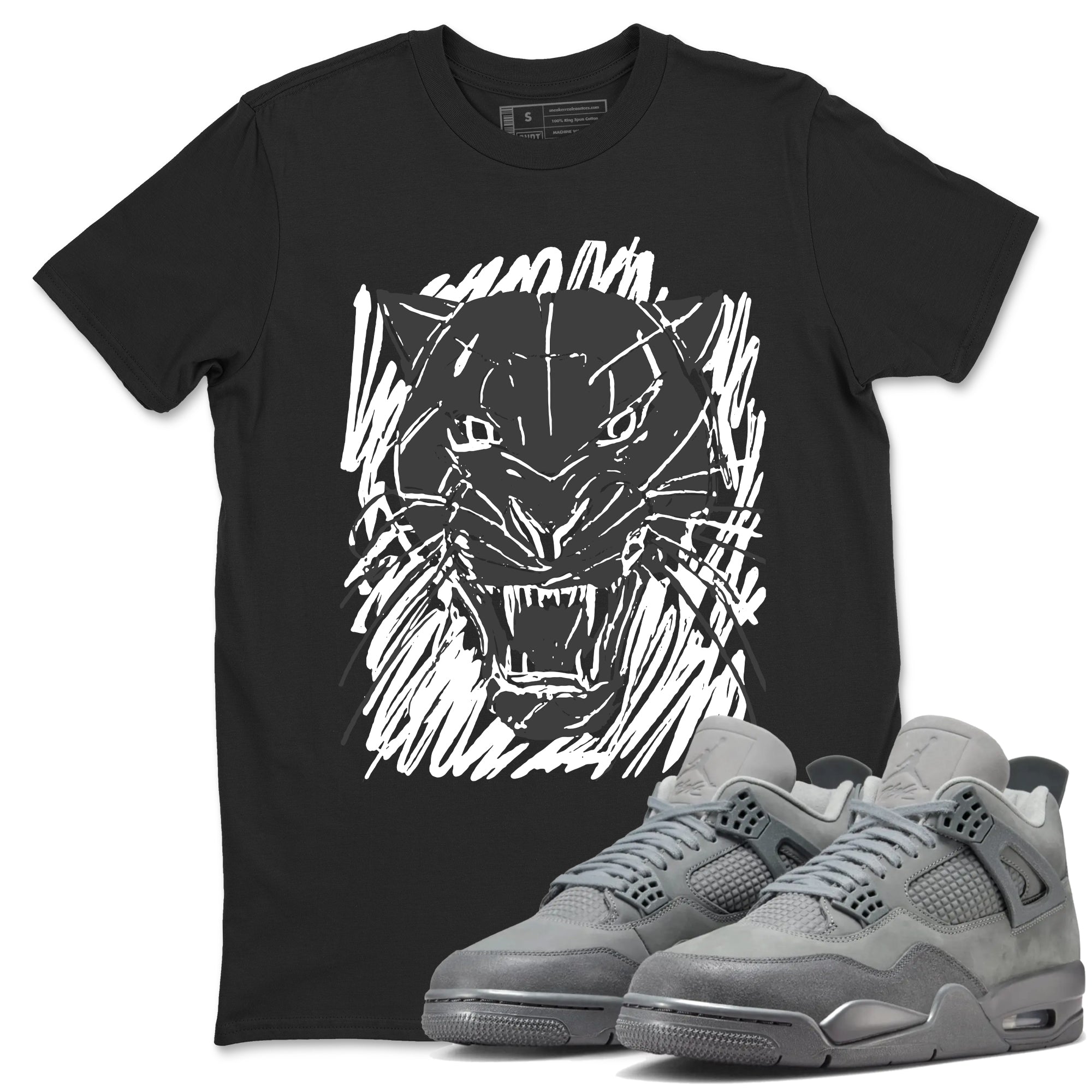 Wild Cat Doodle snkmatch Tees - Air Jordan 4 Wet Cement