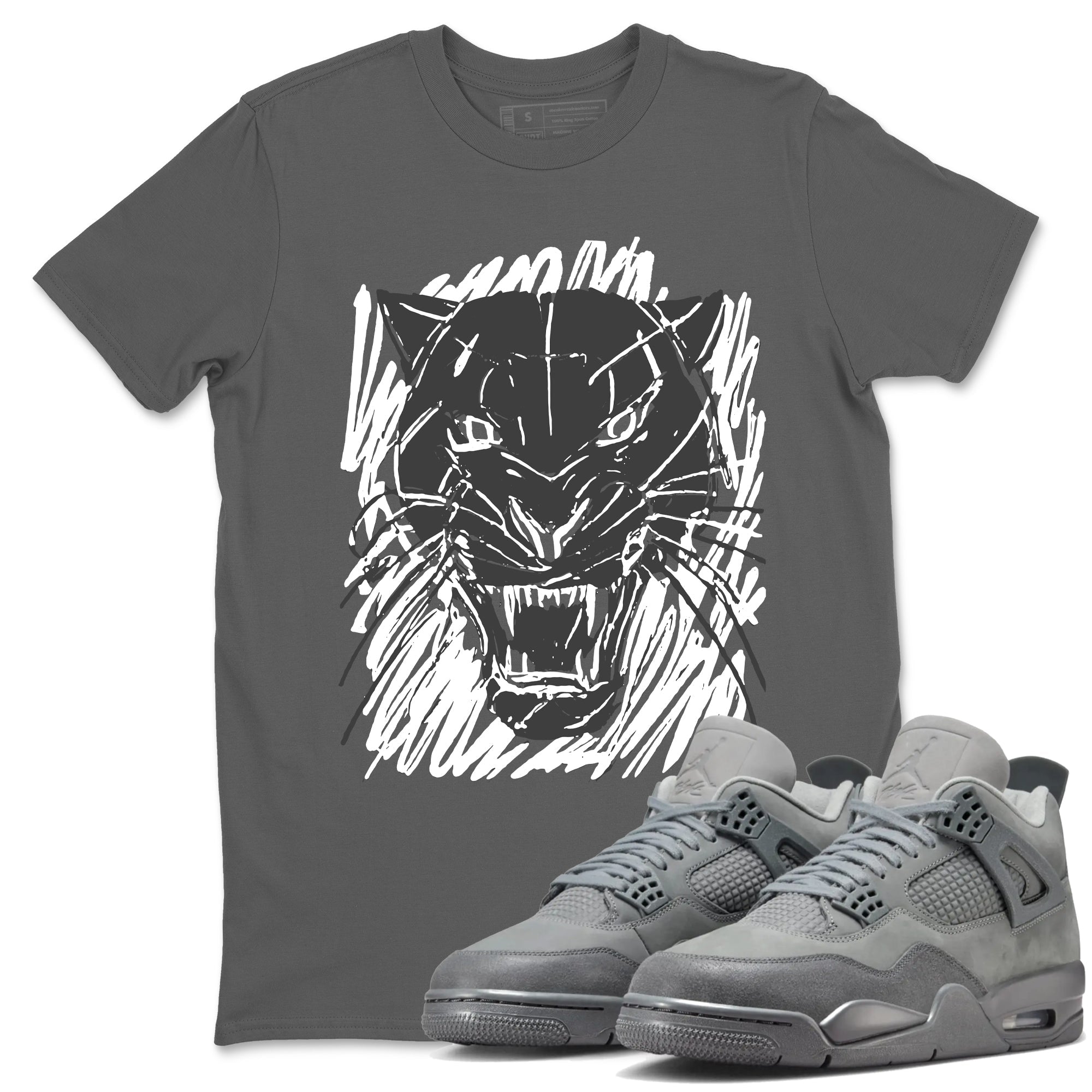 Wild Cat Doodle snkmatch Tees - Air Jordan 4 Wet Cement