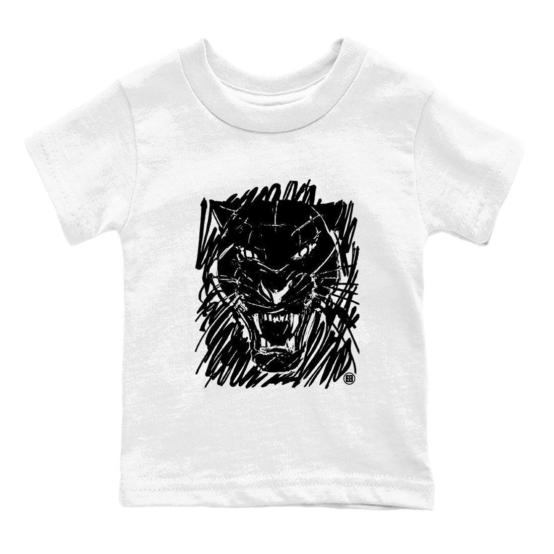 Wild Cat Doodle snkmatch Tees Kids - Air Jordan 4 White Thunder