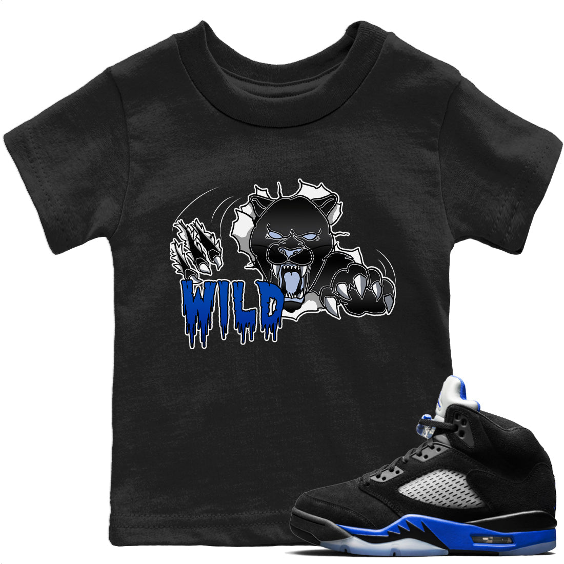 Wild Kids Tops - Air Jordan 5 Racer Blue