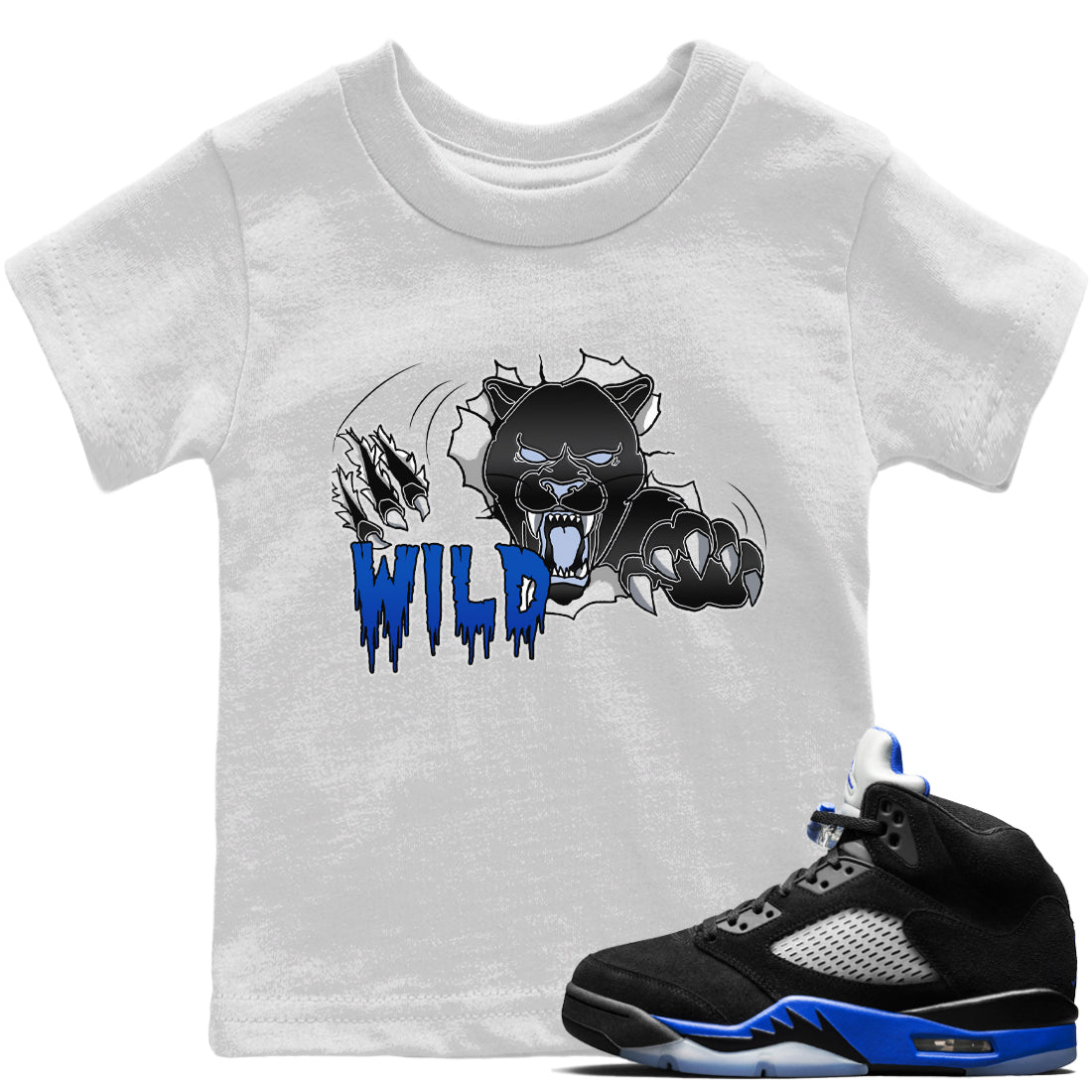 Wild Kids Tops - Air Jordan 5 Racer Blue