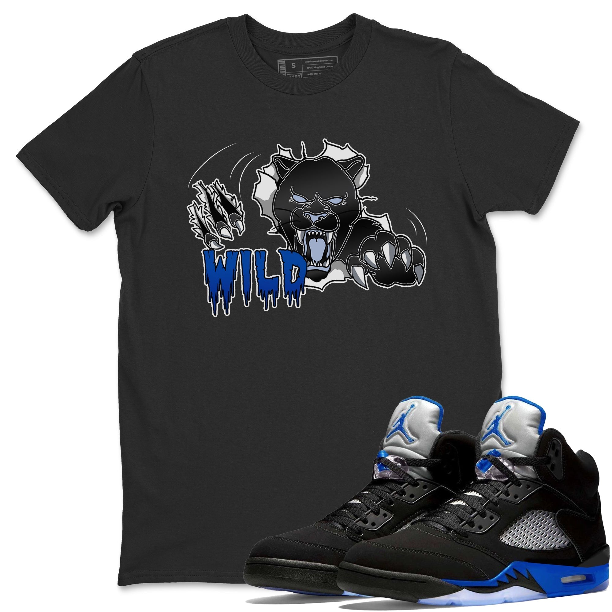 Wild Unisex Tops - Air Jordan 5 Racer Blue