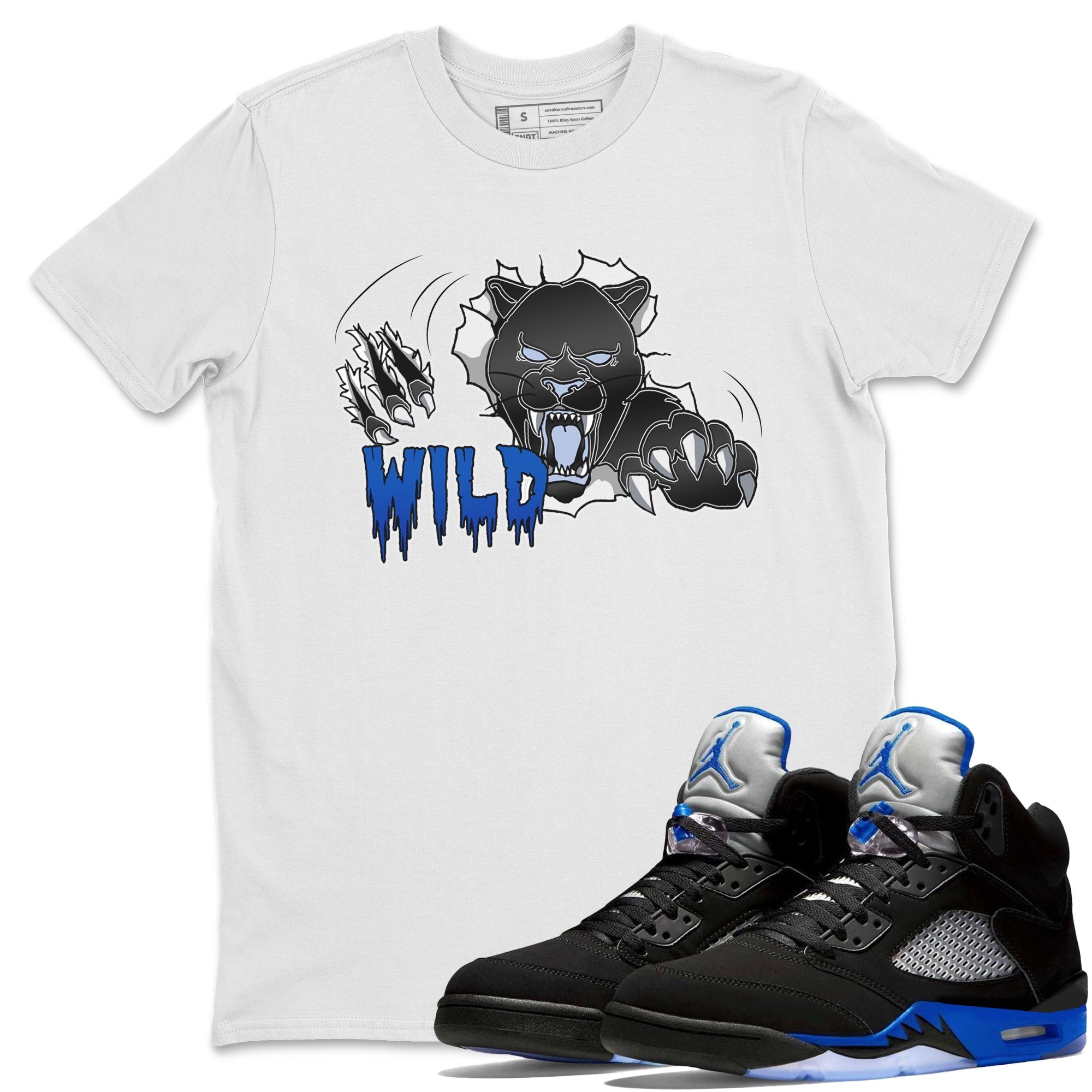 Wild Unisex Tops - Air Jordan 5 Racer Blue