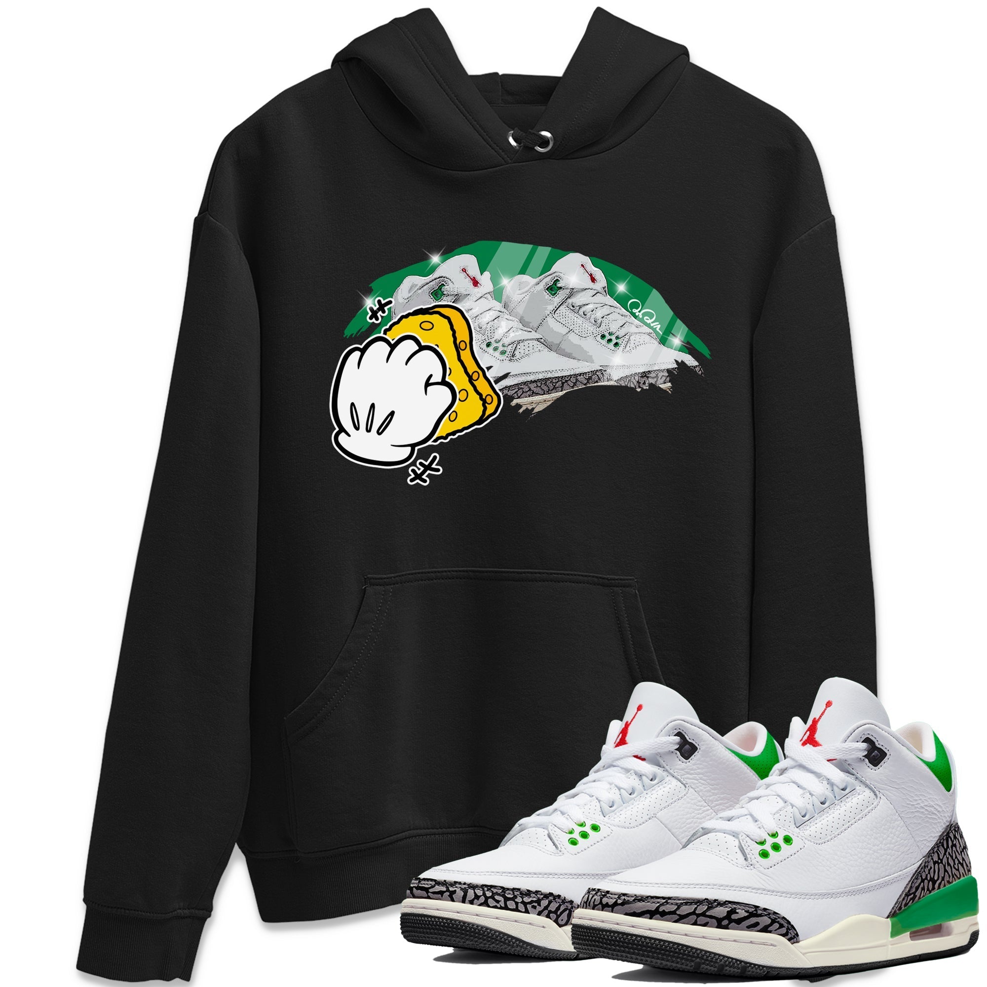 Wiping Unisex Tops - Air Jordan 3 Lucky Green