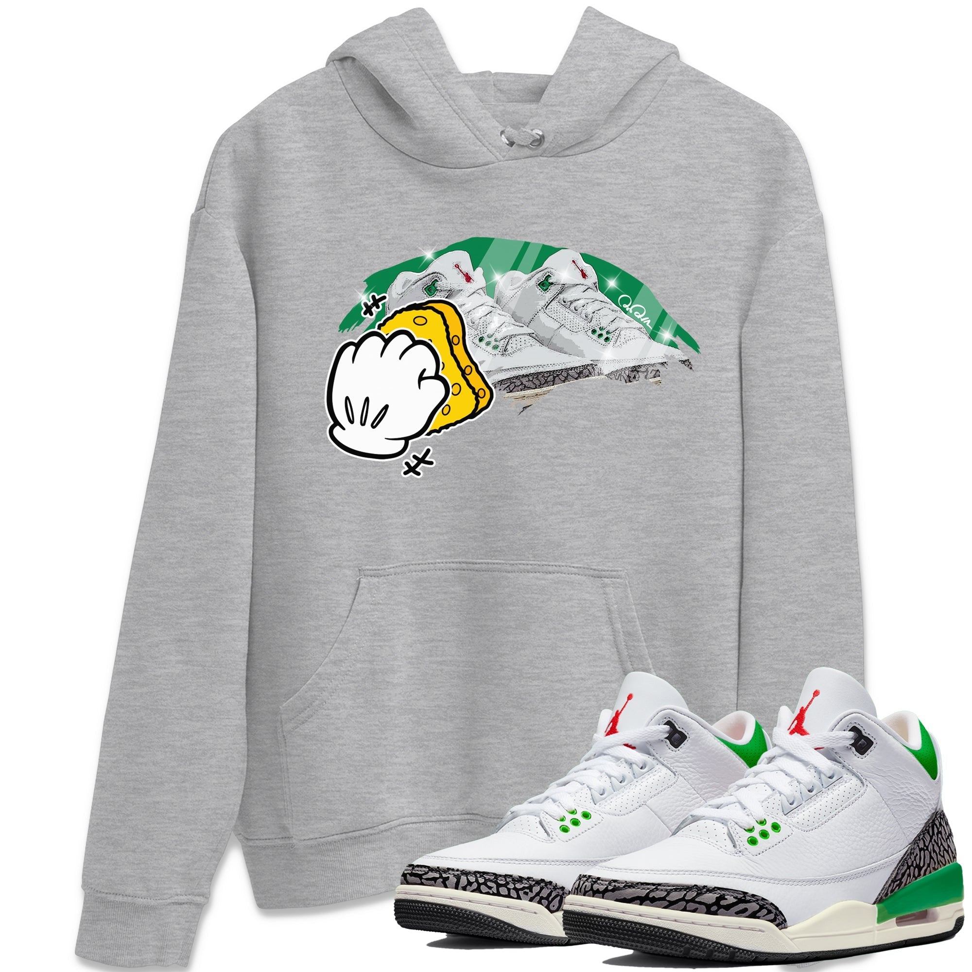Wiping Unisex Tops - Air Jordan 3 Lucky Green