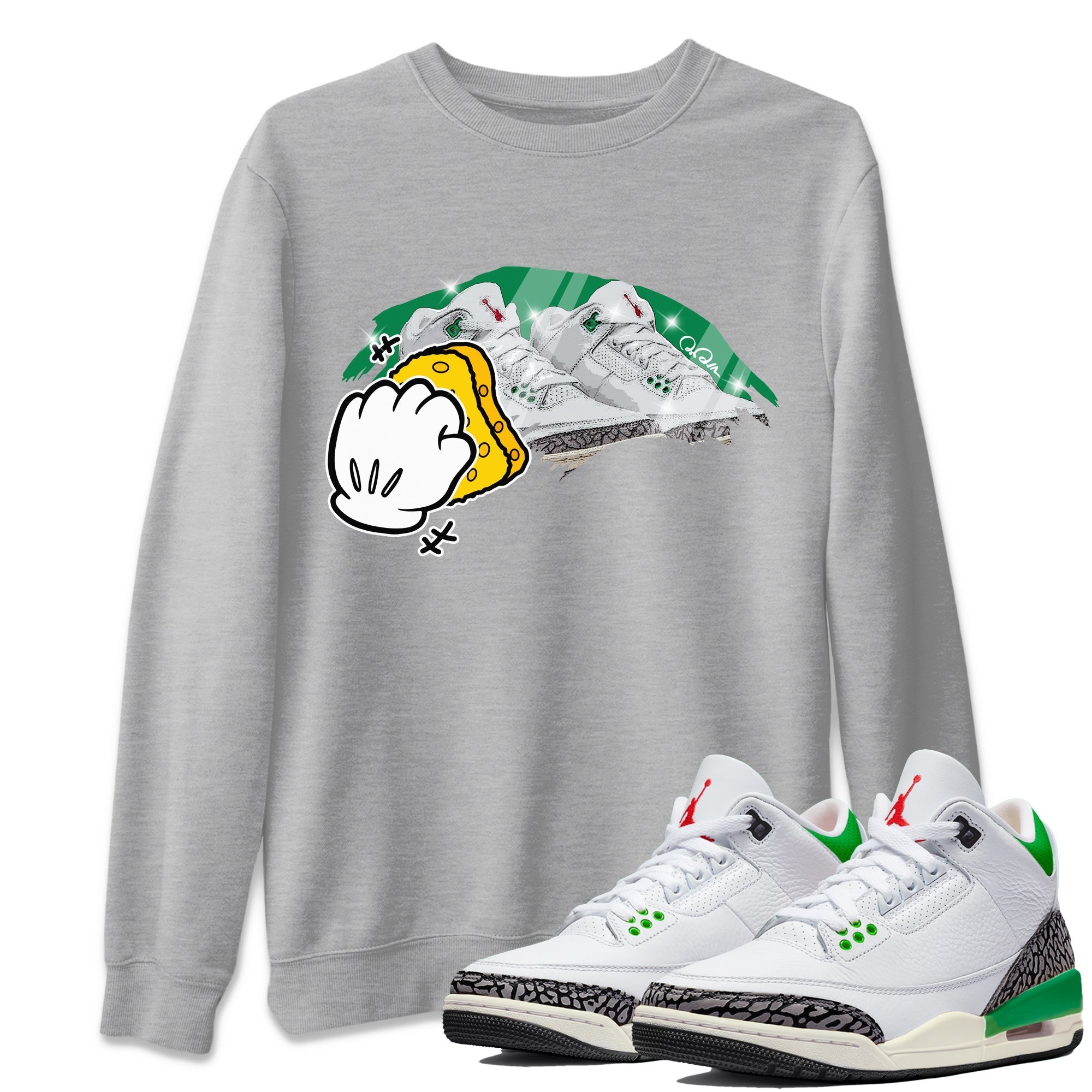 Wiping Unisex Tops - Air Jordan 3 Lucky Green