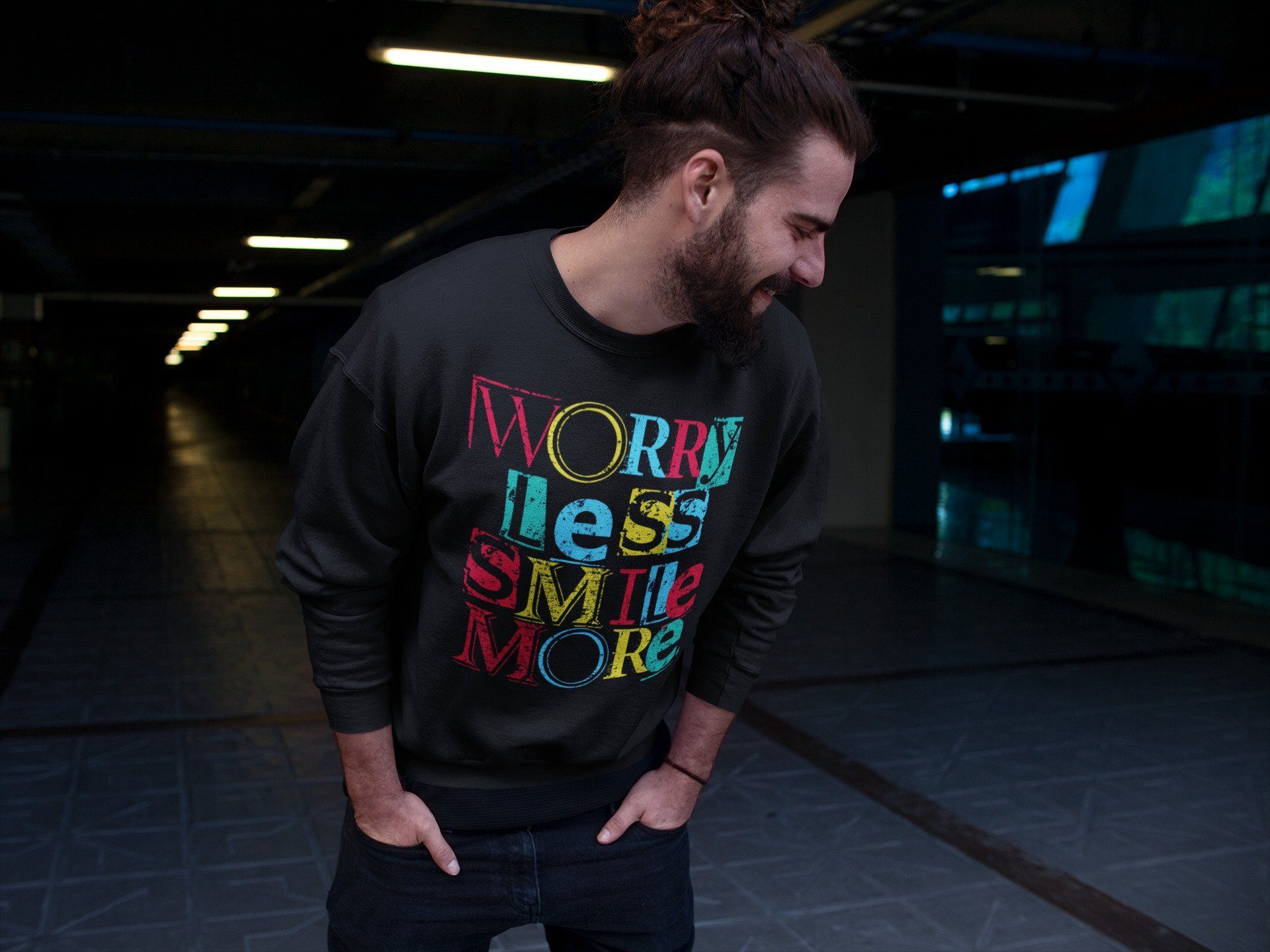Worry Less Smile More Unisex Tops - Dunk Free 99 White