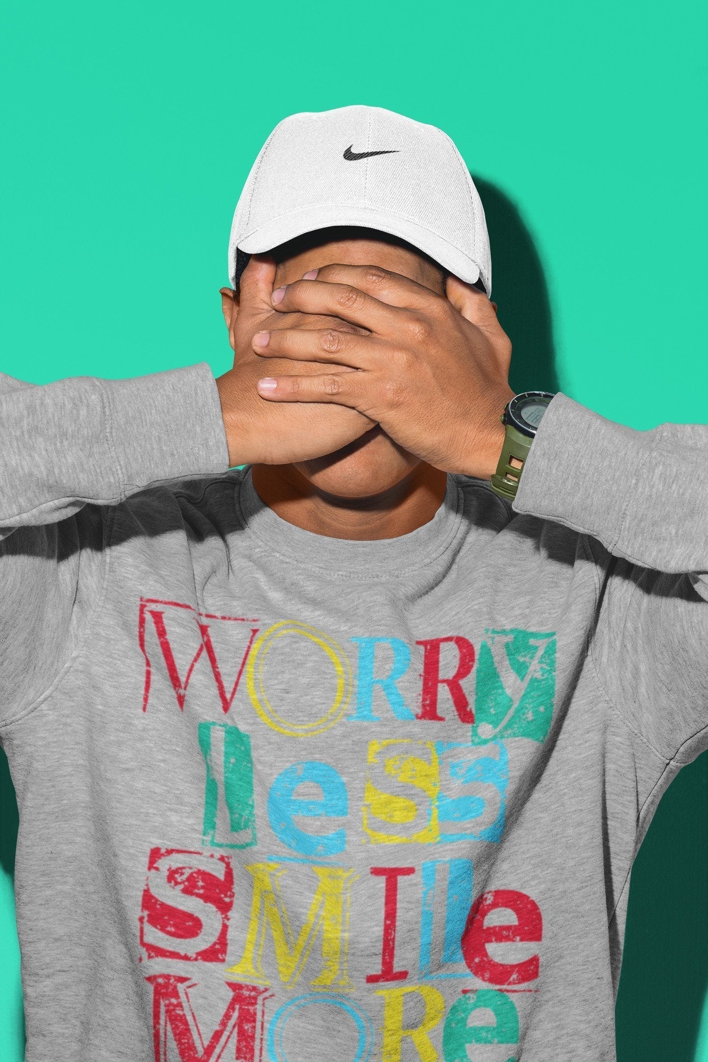 Worry Less Smile More Unisex Tops - Dunk Free 99 White