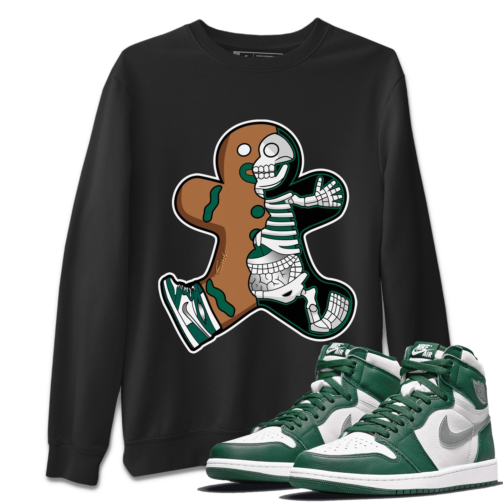 Xray Gingerbread Man Unisex Tops - Air Jordan 1 Gorge Green