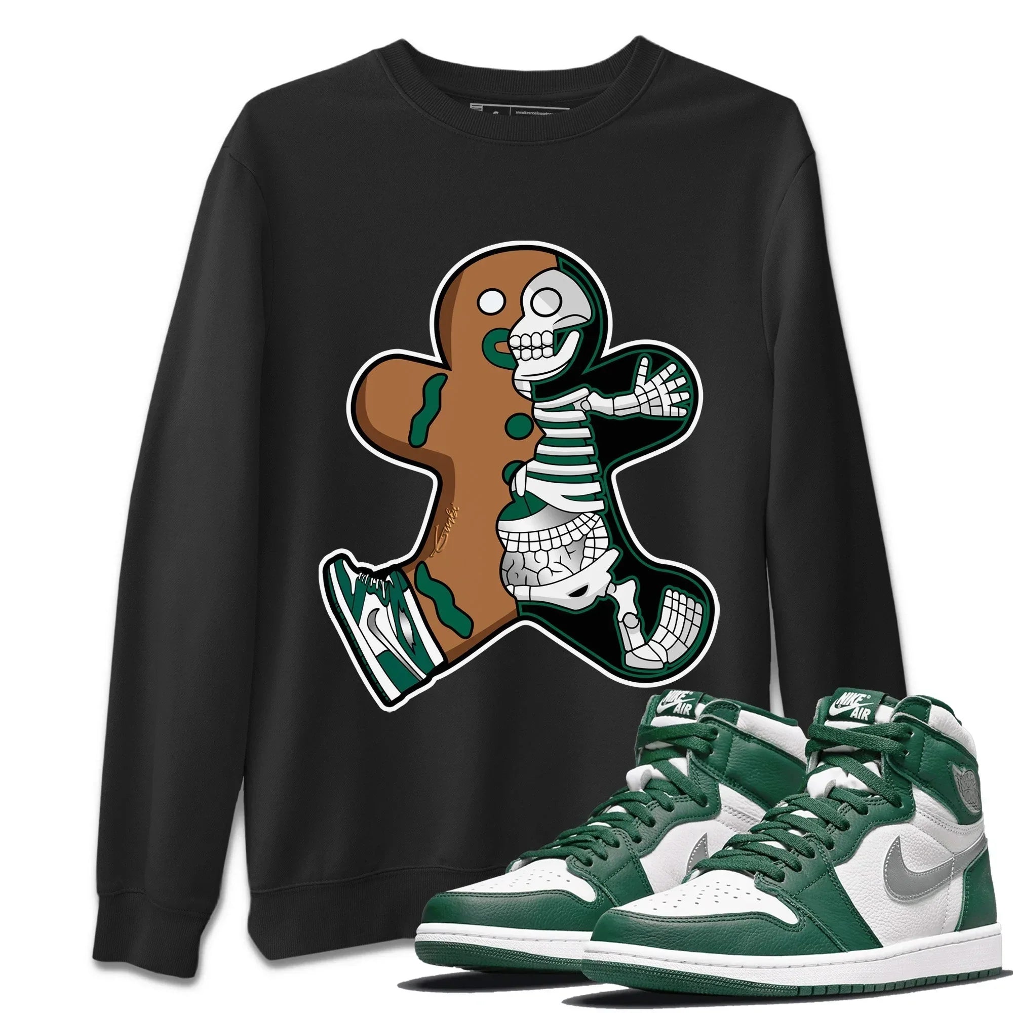 Xray Gingerbread Man Unisex Tops - Air Jordan 1 Gorge Green
