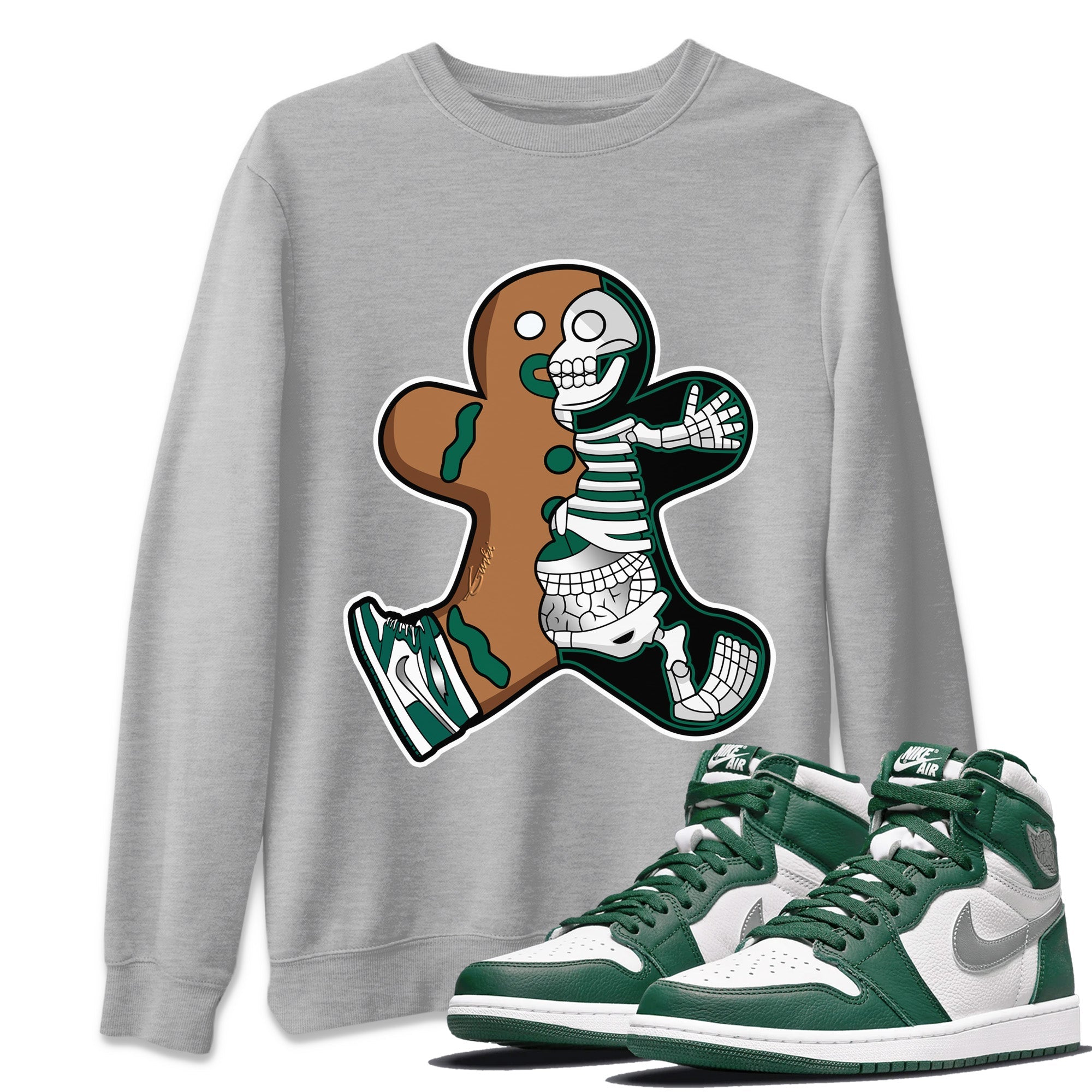 Xray Gingerbread Man Unisex Tops - Air Jordan 1 Gorge Green
