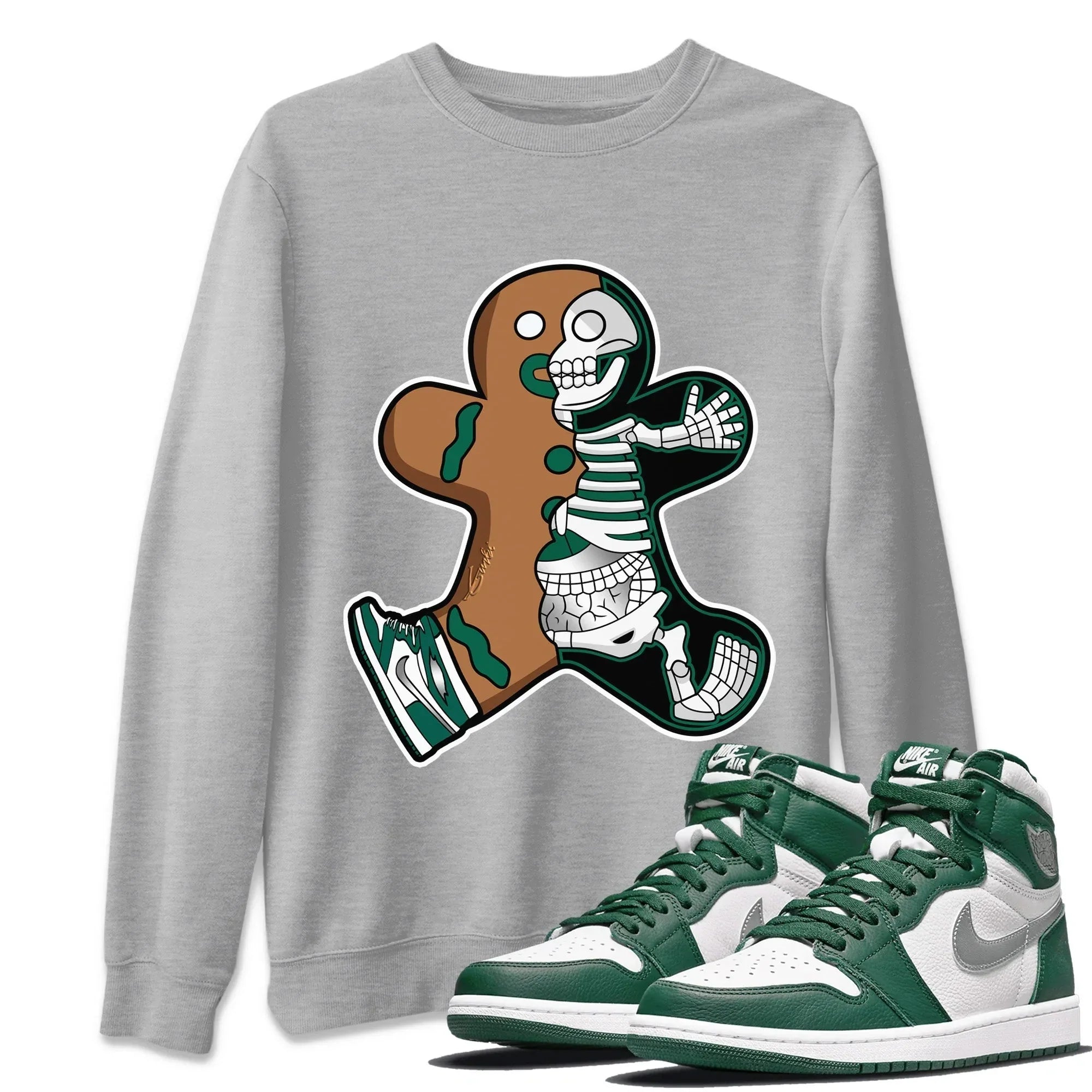 Xray Gingerbread Man Unisex Tops - Air Jordan 1 Gorge Green