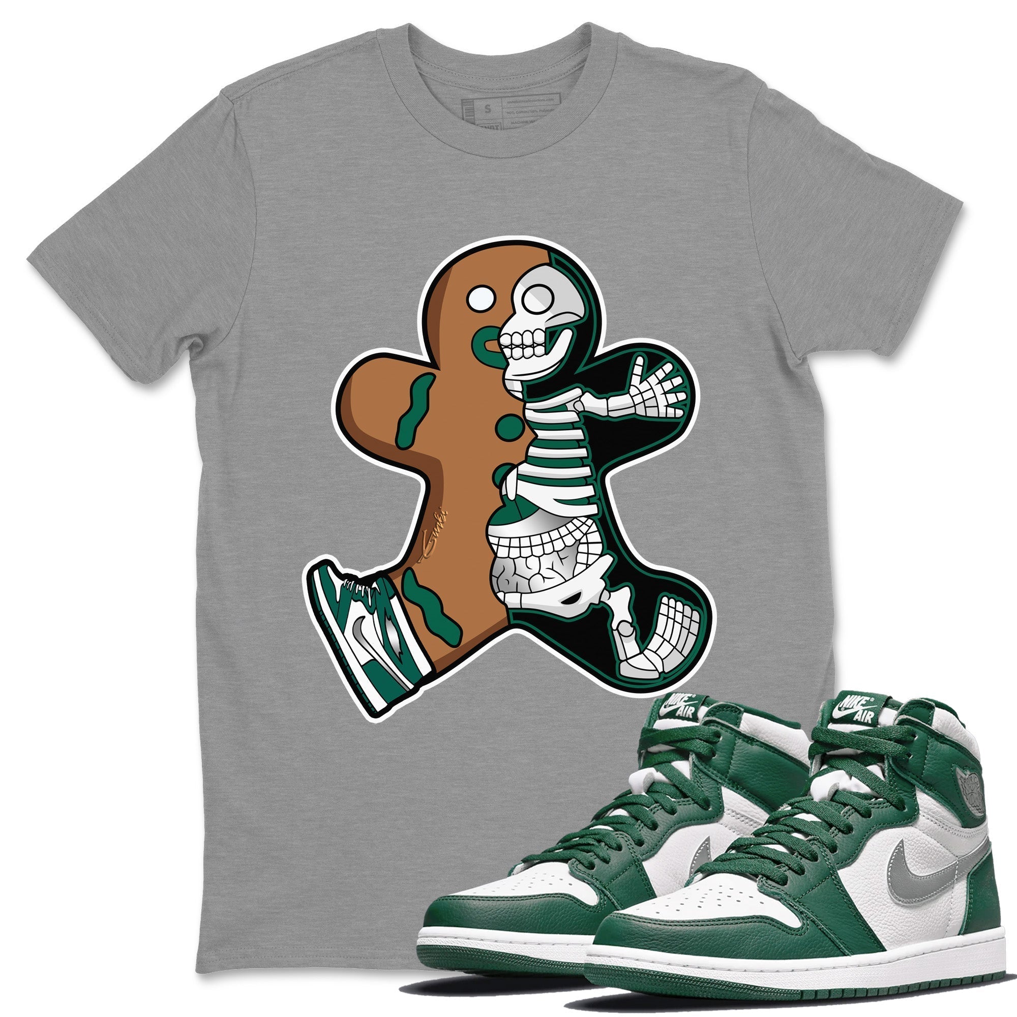 Xray Gingerbread Man Unisex Tops - Air Jordan 1 Gorge Green