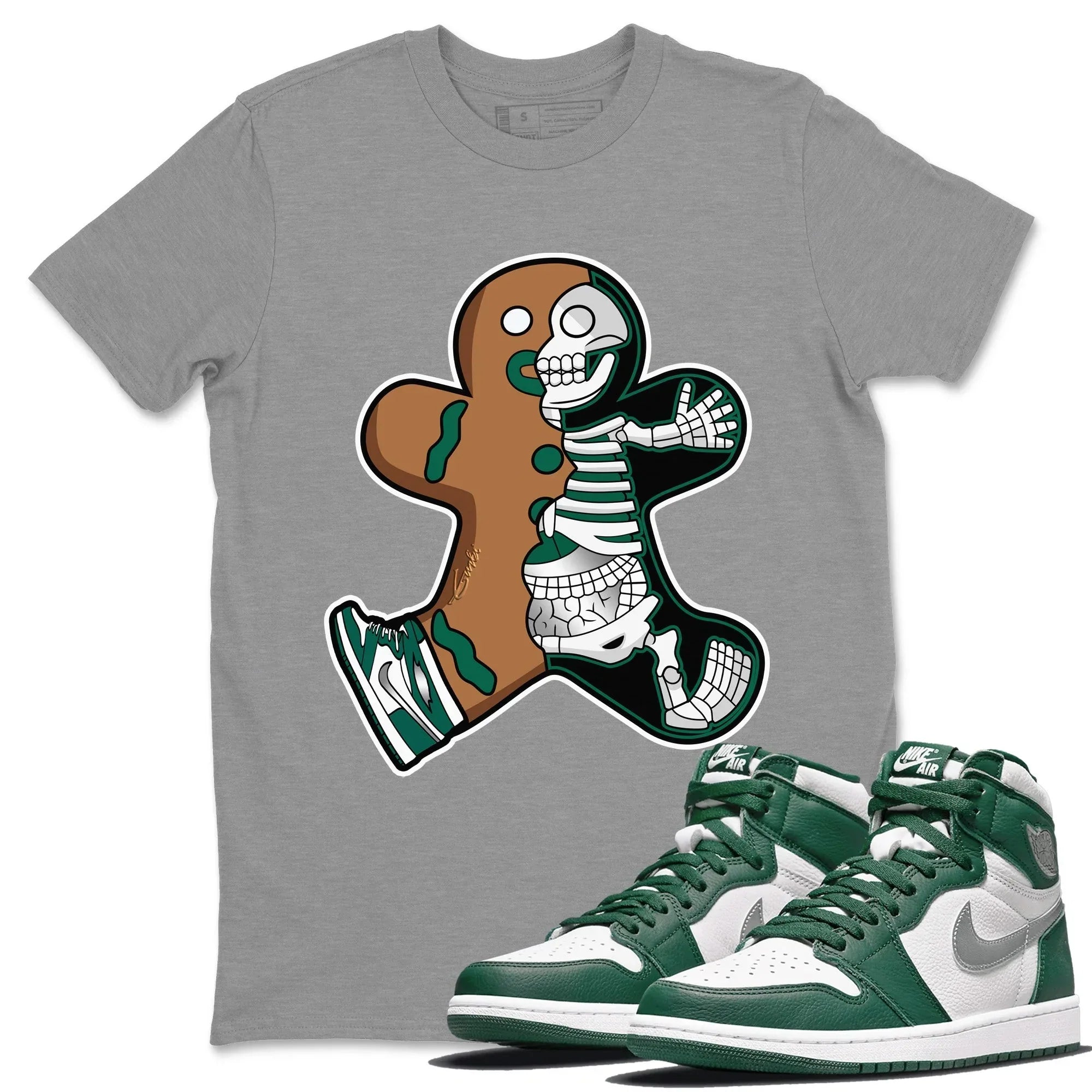 Xray Gingerbread Man Unisex Tops - Air Jordan 1 Gorge Green