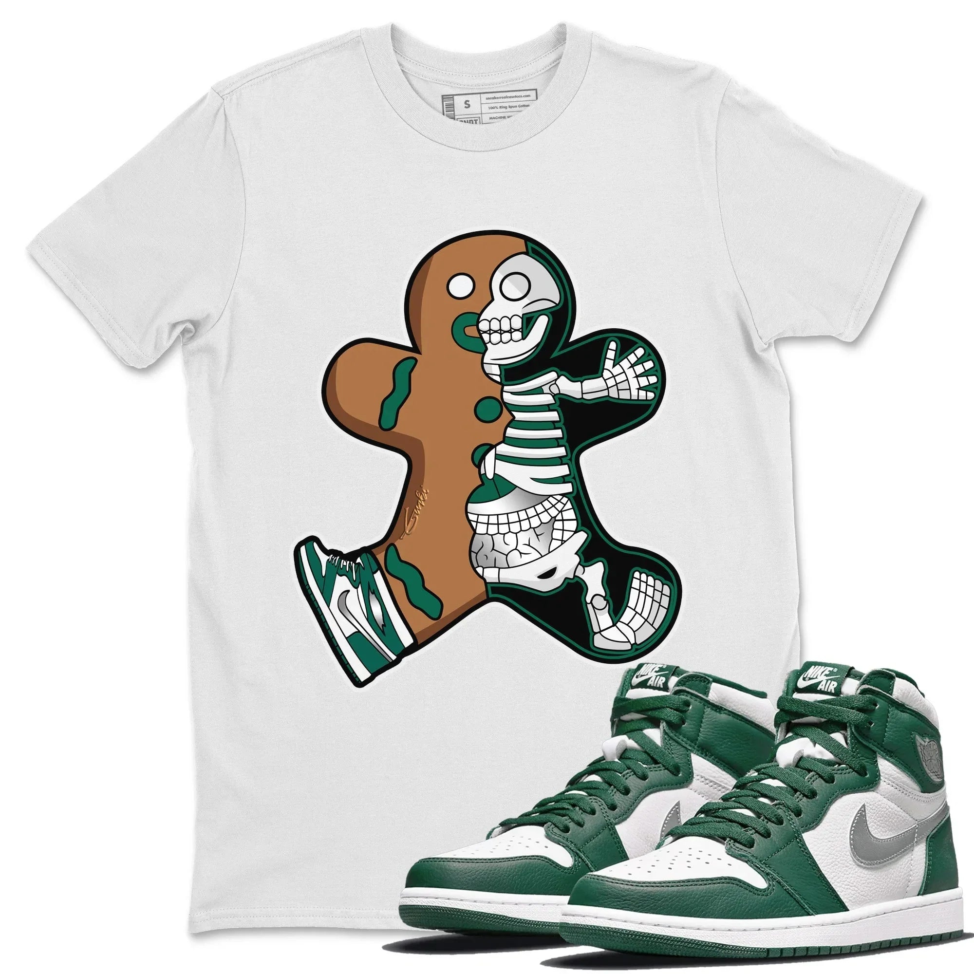 Xray Gingerbread Man Unisex Tops - Air Jordan 1 Gorge Green