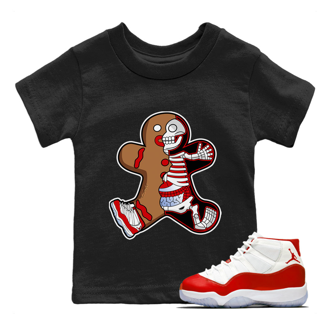 Xray Gingerbread Man Kids Tops - Air Jordan 11 Cherry
