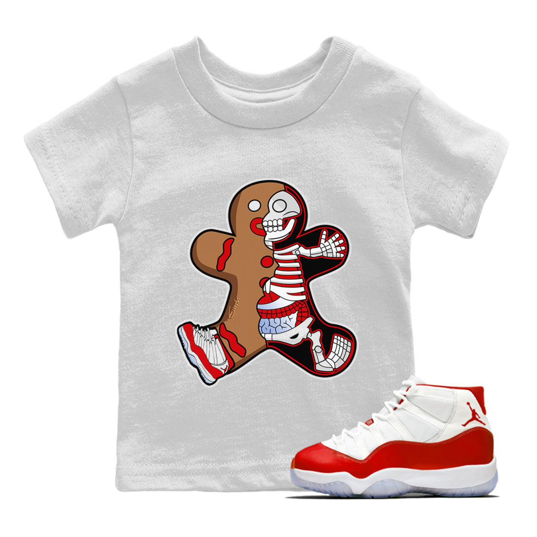 Xray Gingerbread Man Kids Tops - Air Jordan 11 Cherry
