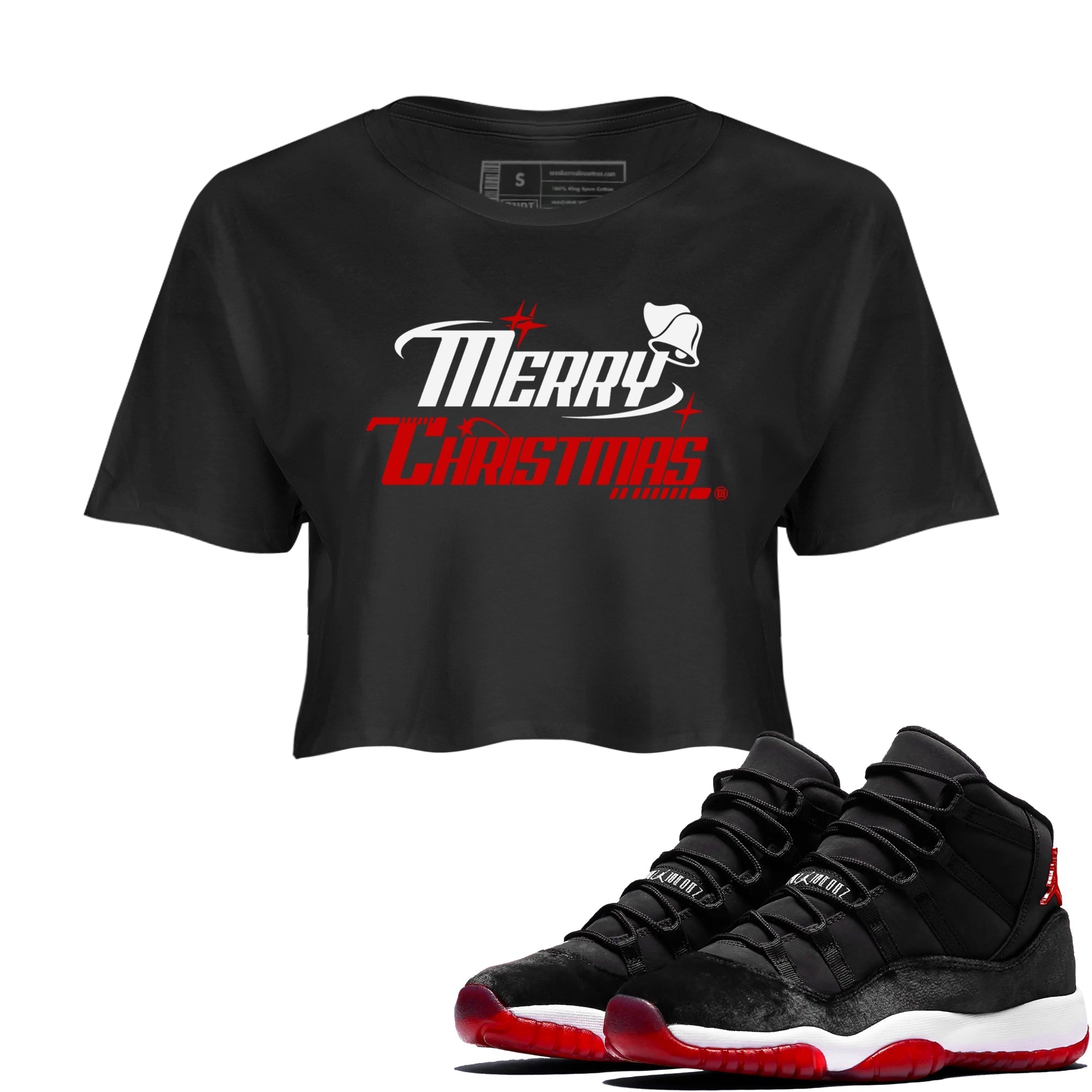 Y2K Merry Christmas snkmatch Women's Top - Air Jordan 11 Bred Velvet