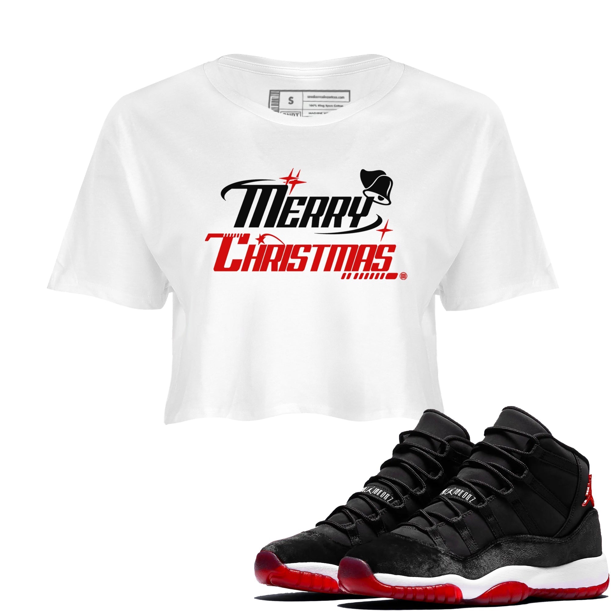 Y2K Merry Christmas snkmatch Women's Top - Air Jordan 11 Bred Velvet