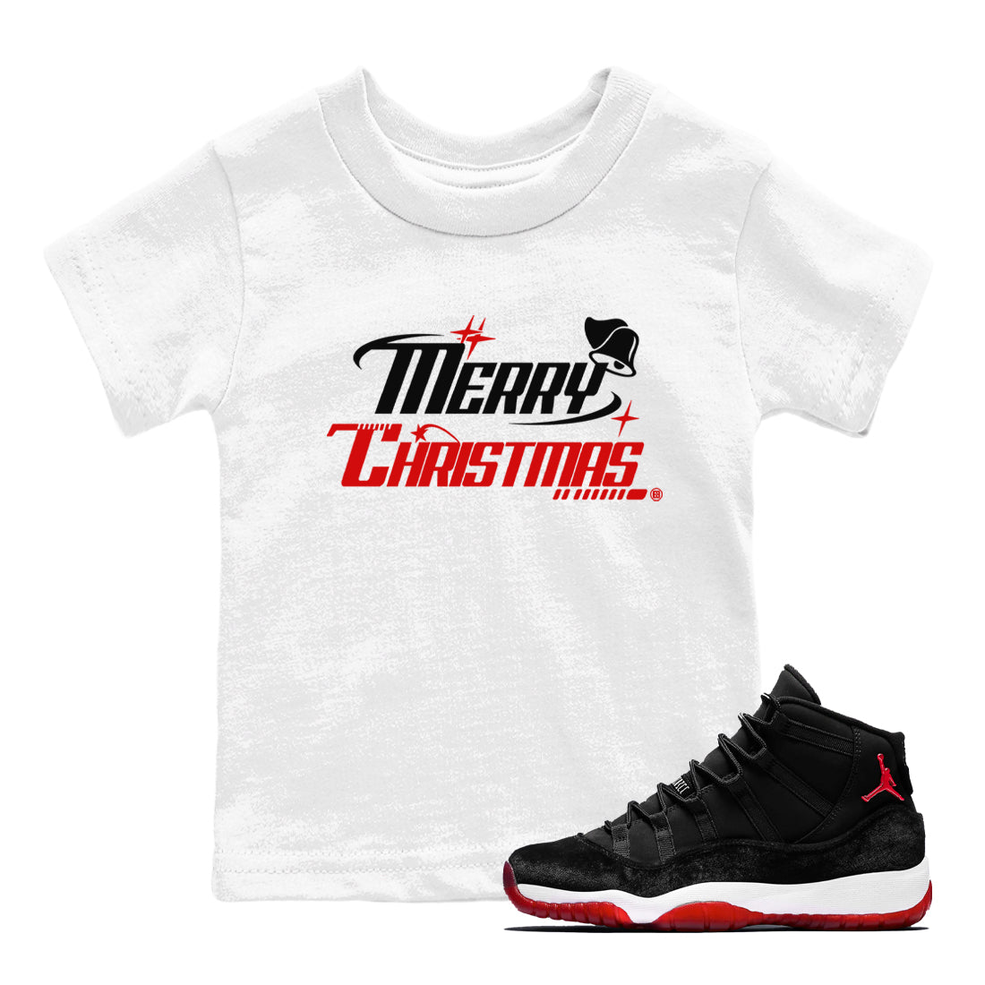 Y2K Merry Christmas snkmatch Tees Kids - Air Jordan 11 Bred Velvet