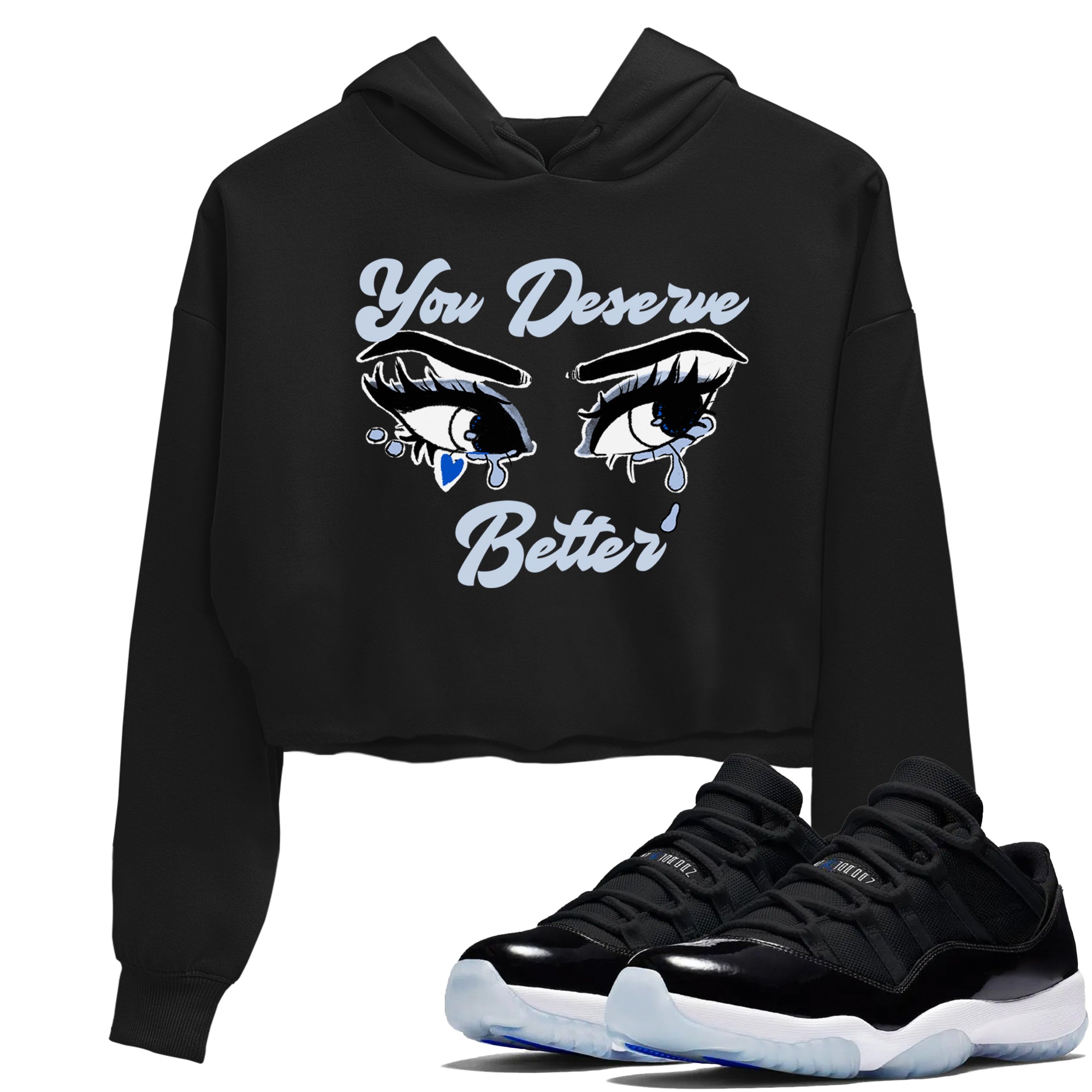 You Deserve Better snkmatch Women's Top - Air Jordan 11 Black and Varsity Royal