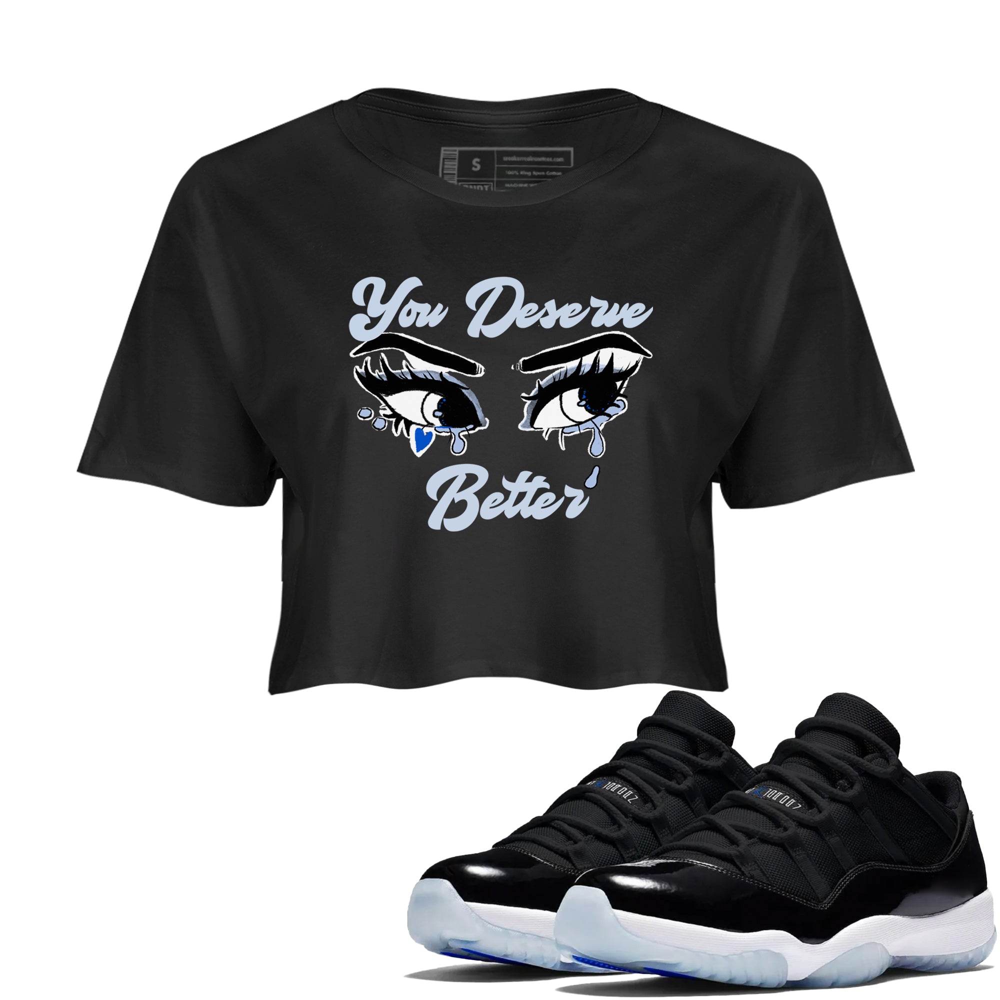 You Deserve Better snkmatch Women's Top - Air Jordan 11 Black and Varsity Royal