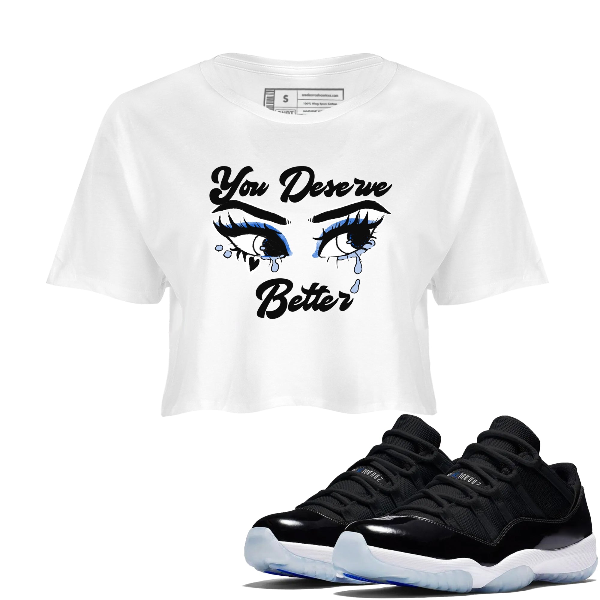 You Deserve Better snkmatch Women's Top - Air Jordan 11 Black and Varsity Royal