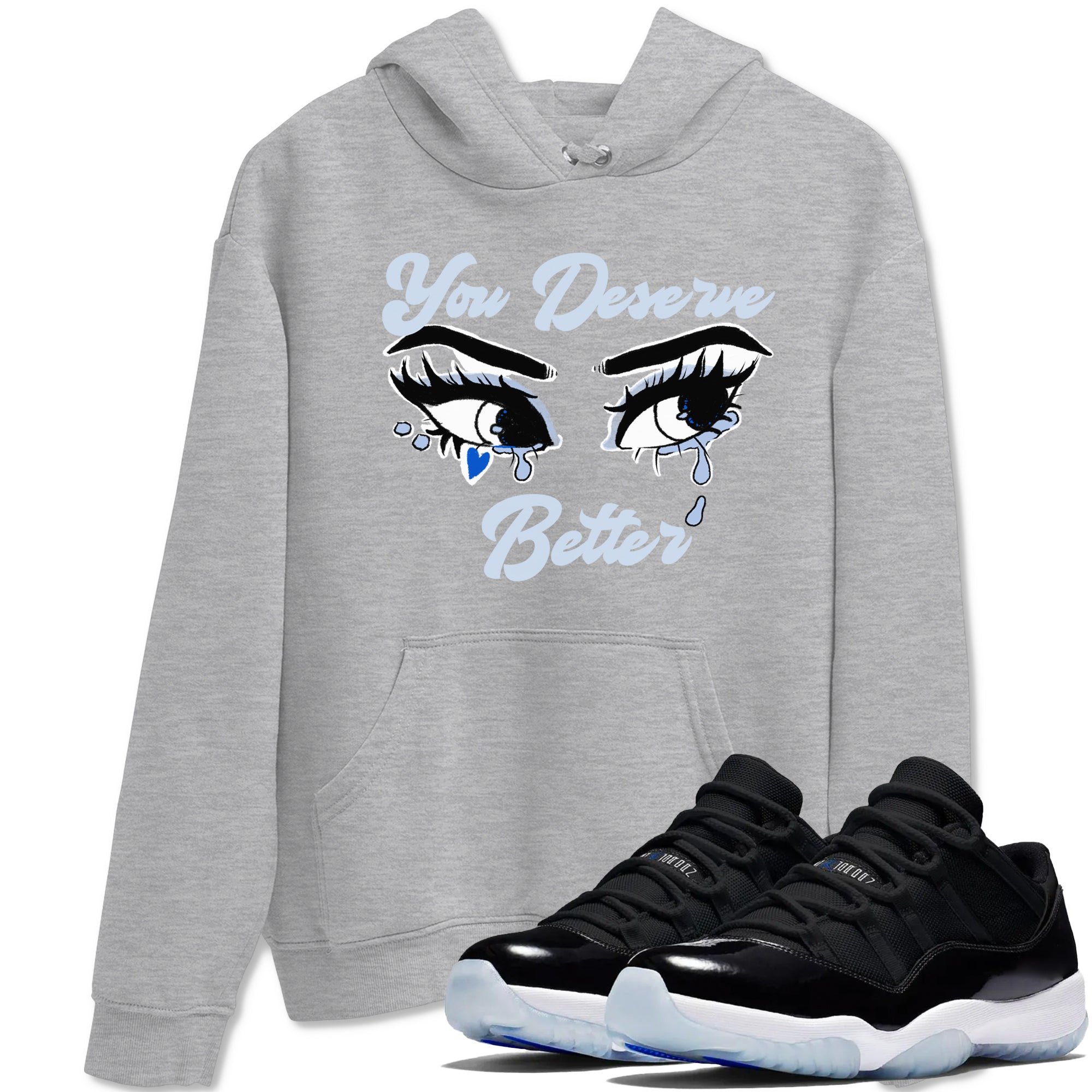 You Deserve Better snkmatch Tees - Air Jordan 11 Black and Varsity Royal