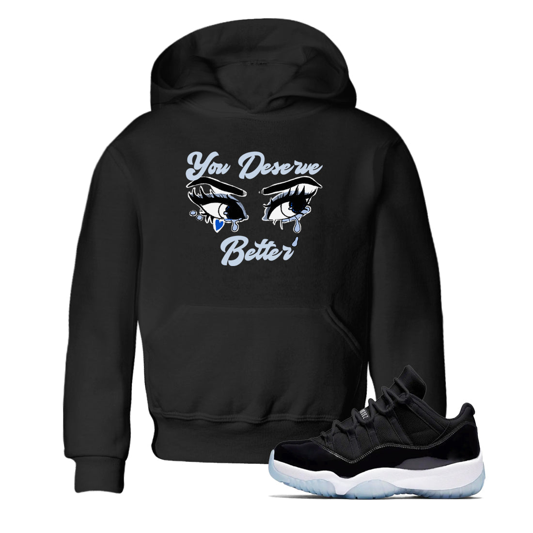 You Deserve Better snkmatch Tees Kids - Air Jordan 11 Black and Varsity Royal