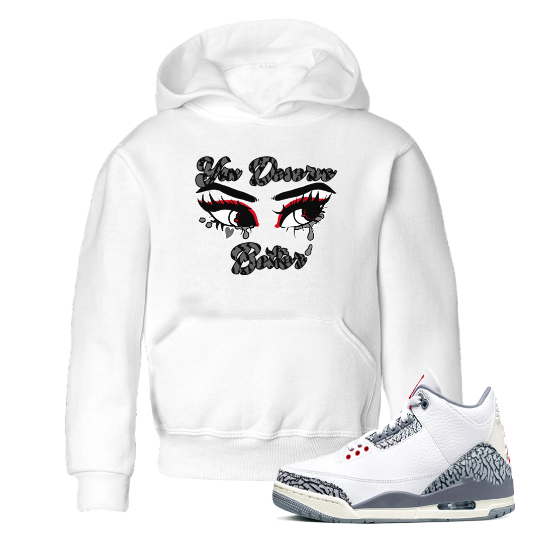 You Deserve Better snkmatch Tees Kids - Air Jordan 3 Cement Grey