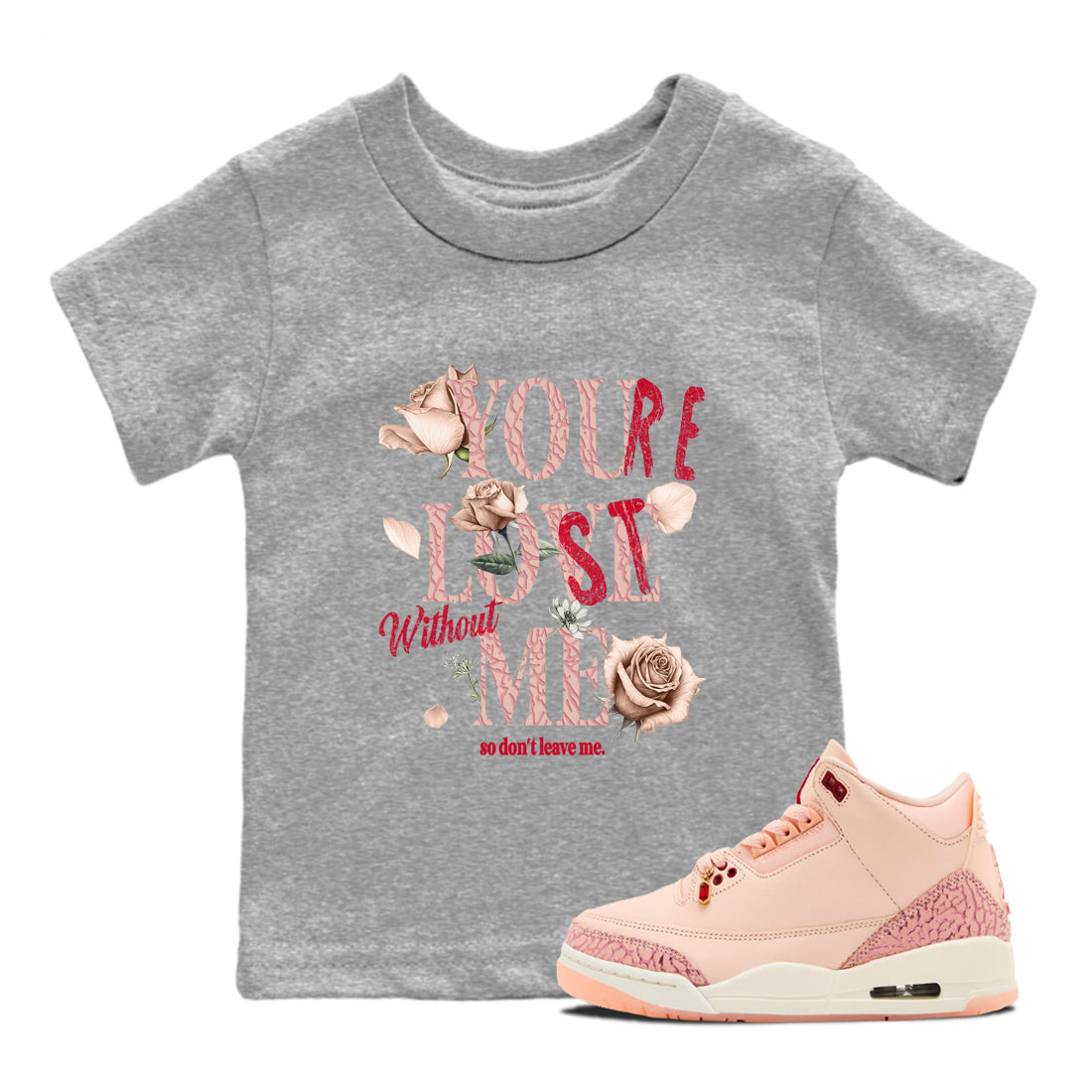 You Love Me snkmatch Tees Kids - Air Jordan 3 Valentines Day