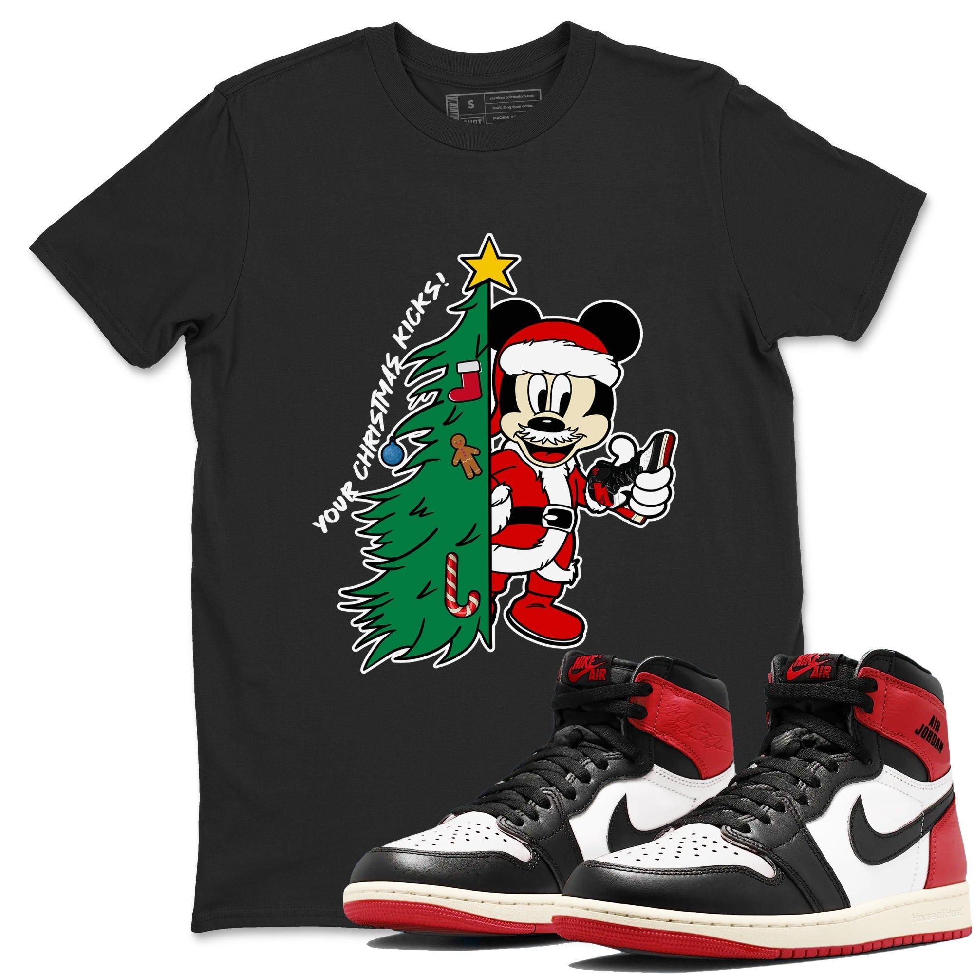 Your Christmas Kicks snkmatch Tees - Air Jordan 1 Black Toe Reimagined