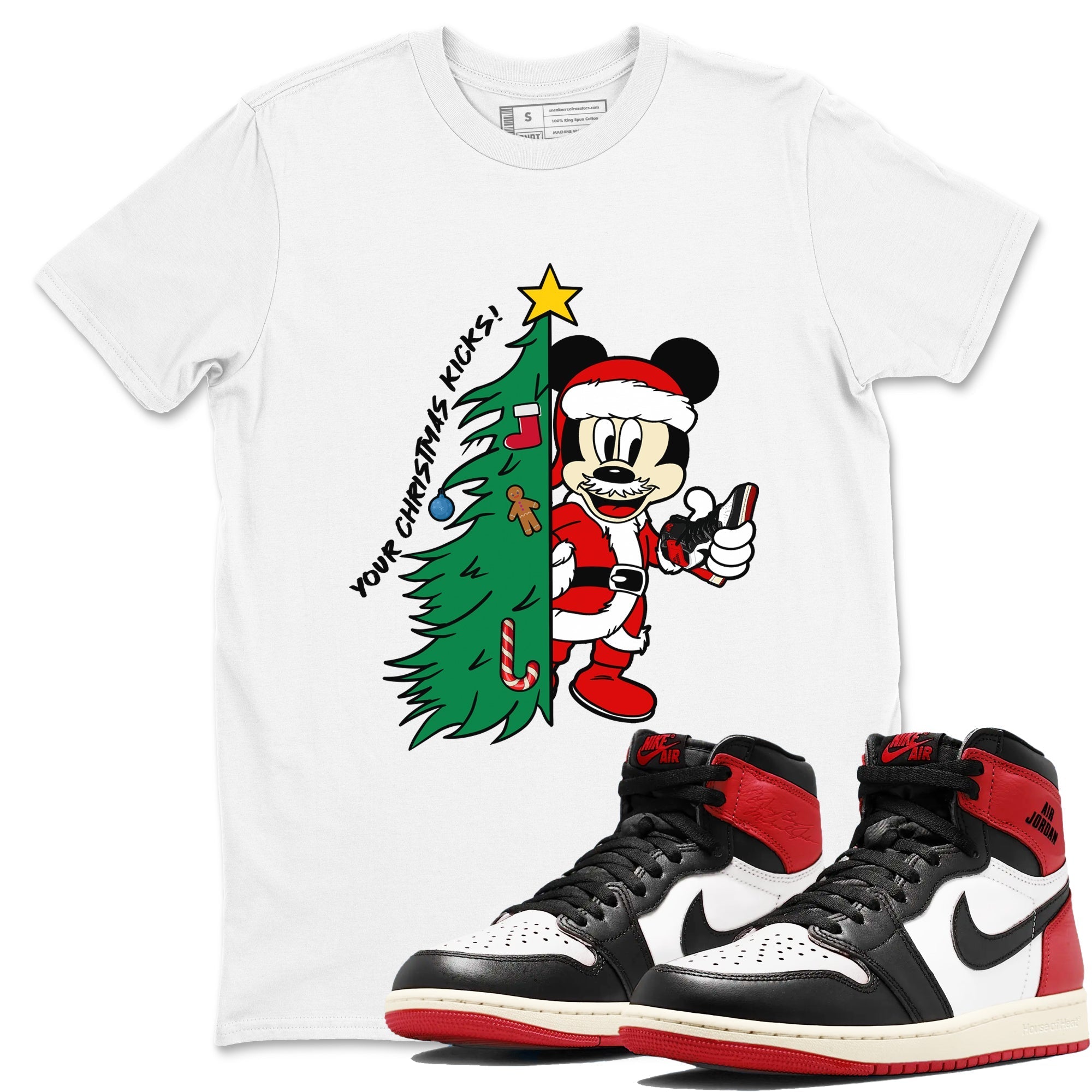Your Christmas Kicks snkmatch Tees - Air Jordan 1 Black Toe Reimagined