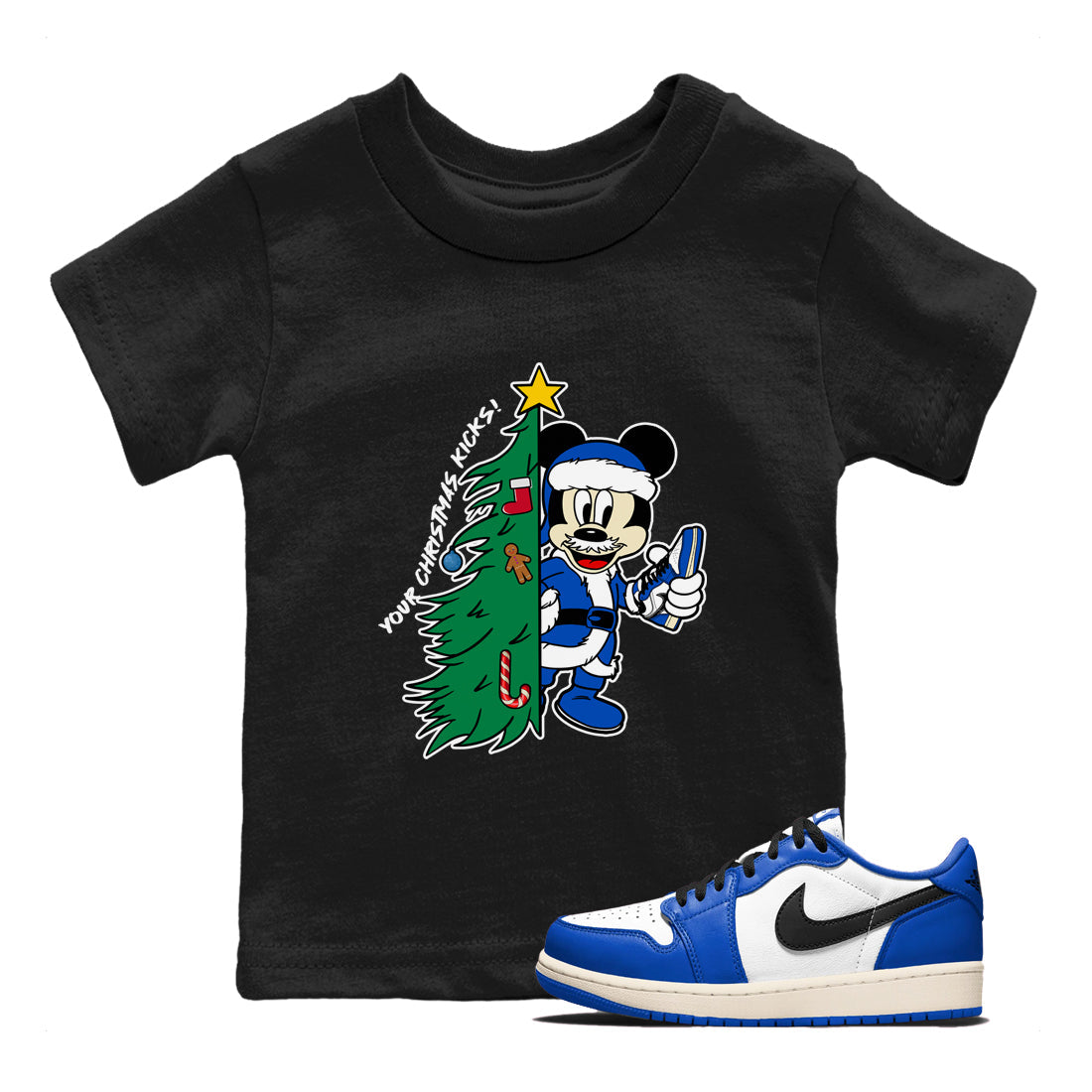 Your Christmas Kicks snkmatch Tees Kids - Air Jordan 1 Game Royal