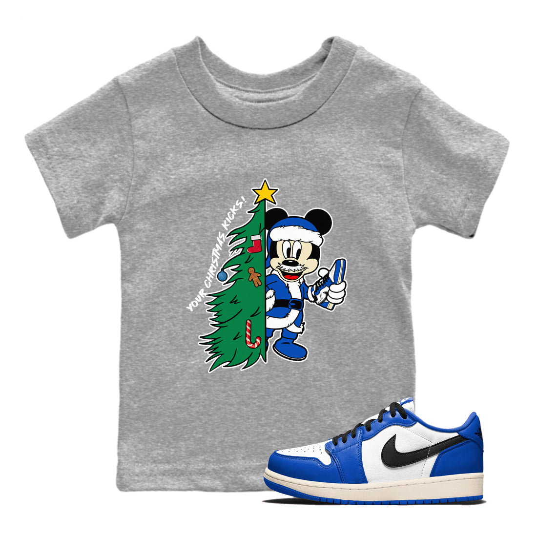 Your Christmas Kicks snkmatch Tees Kids - Air Jordan 1 Game Royal