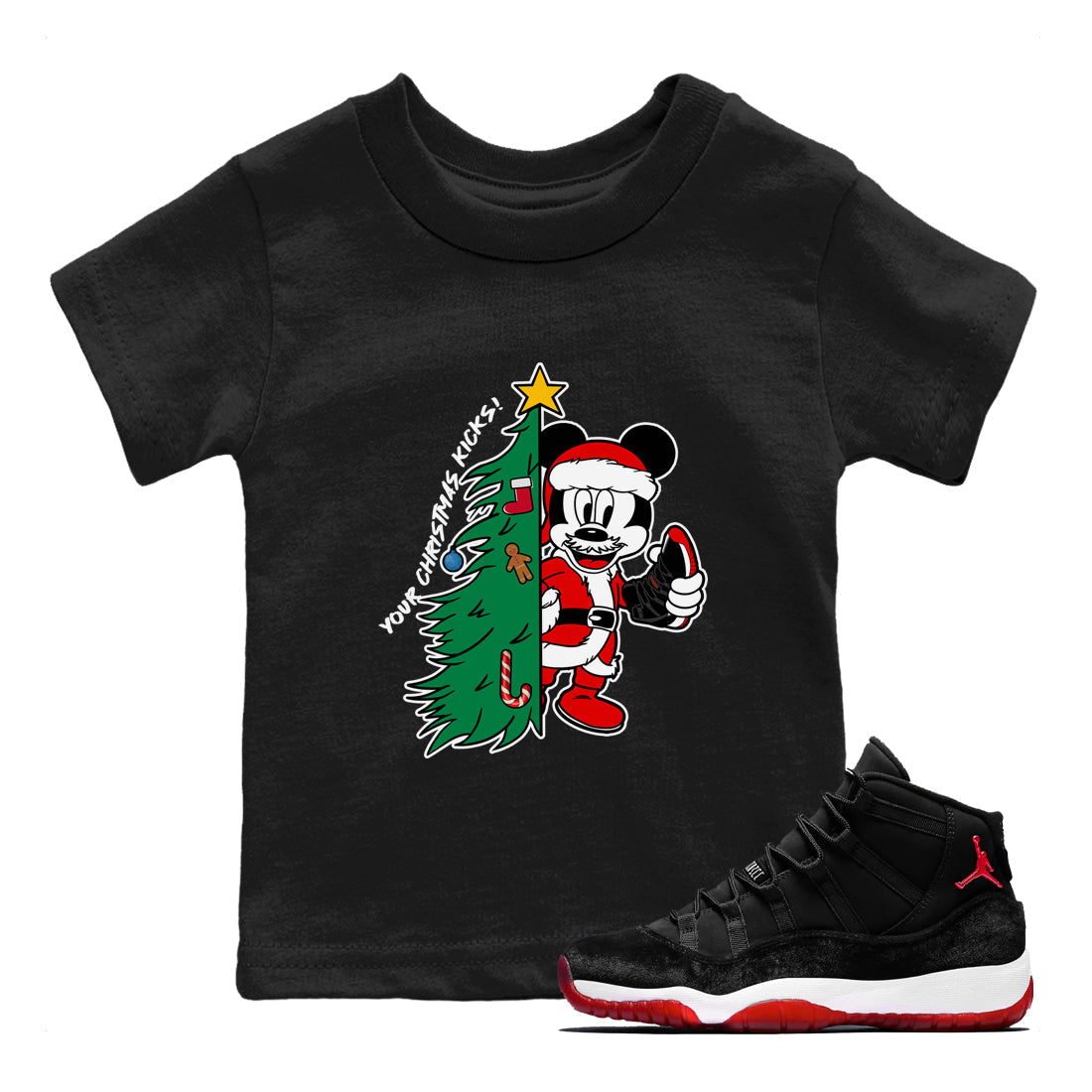 Your Christmas Kicks snkmatch Tees Kids - Air Jordan 11 Bred Velvet