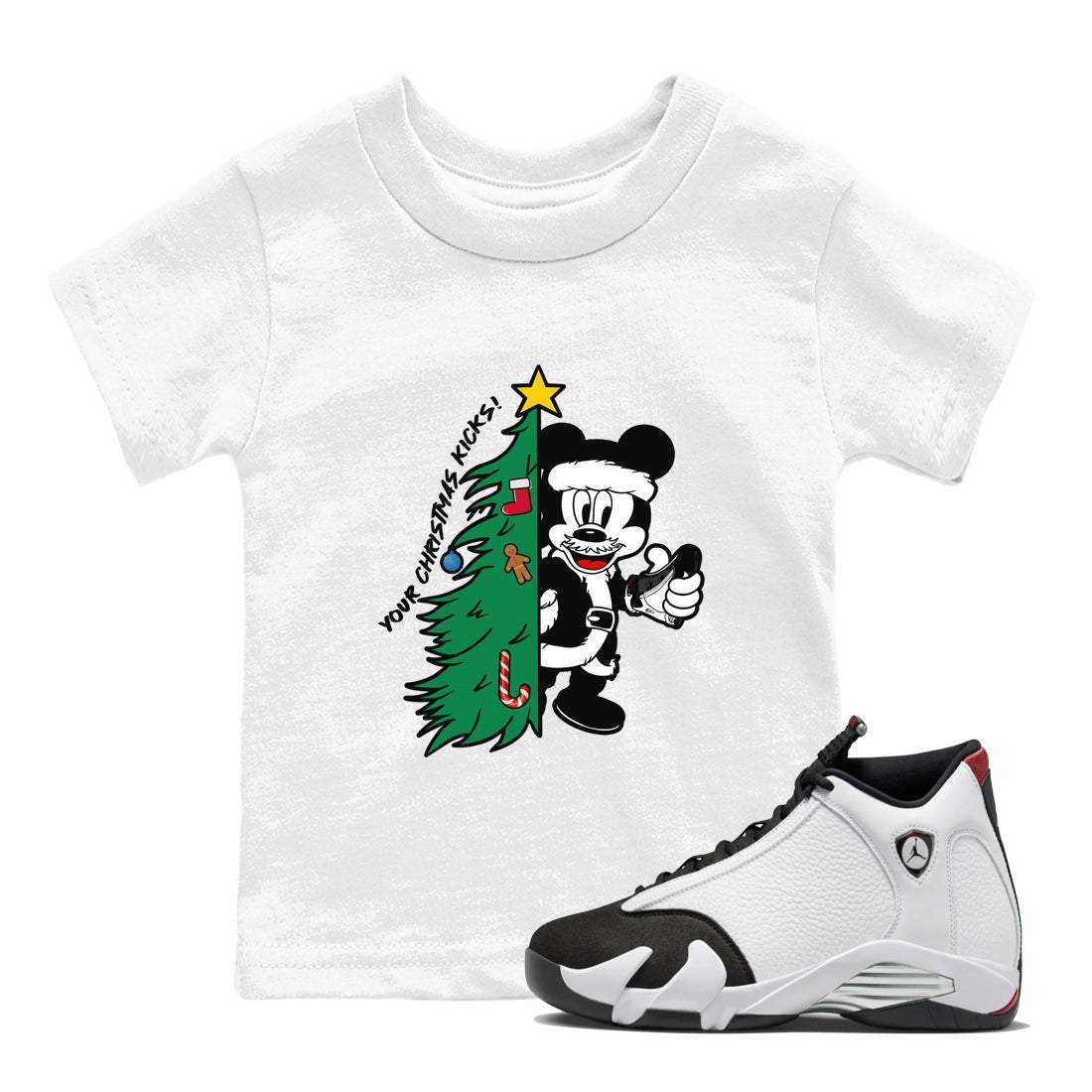 Your Christmas Kicks snkmatch Tees Kids - Air Jordan 14 Black Toe
