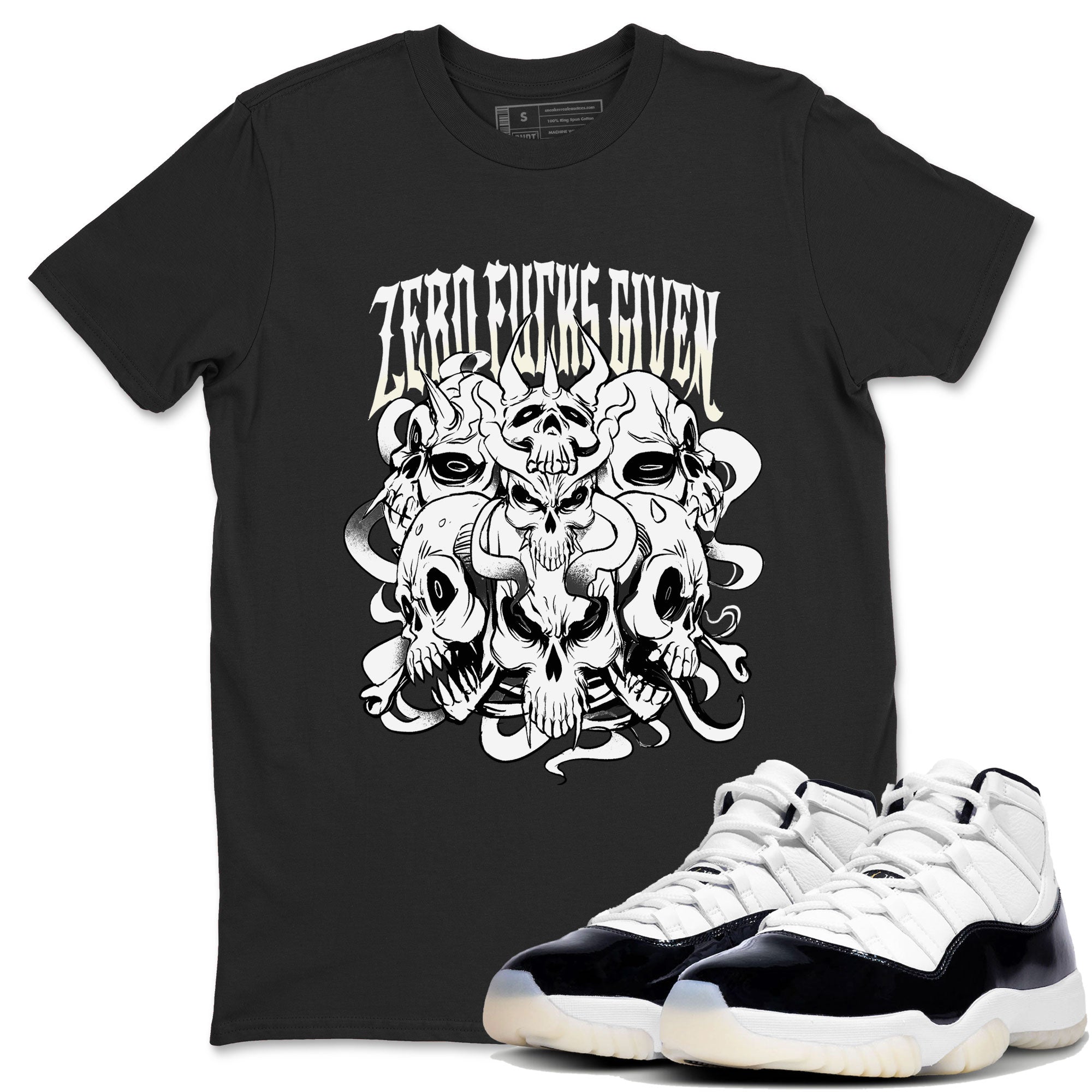 Zero Fucks Given snkmatch Tees - Air Jordan 11 Gratitude