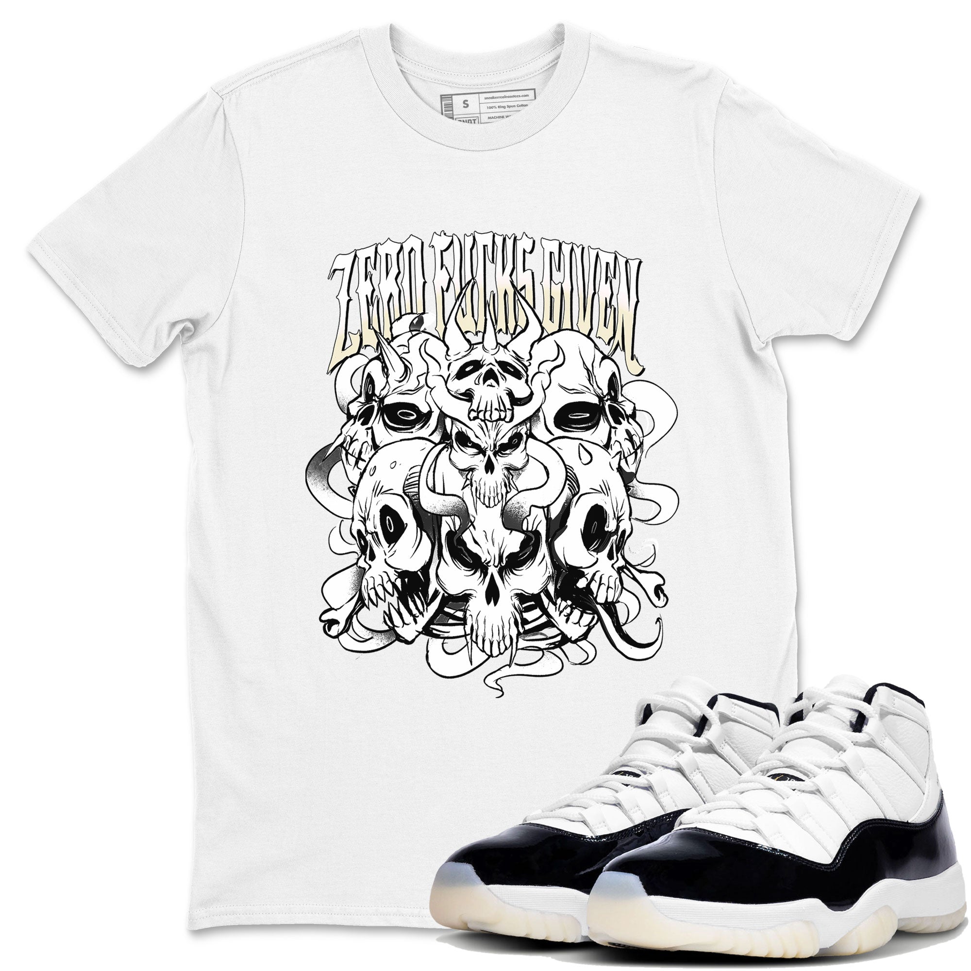 Zero Fucks Given snkmatch Tees - Air Jordan 11 Gratitude