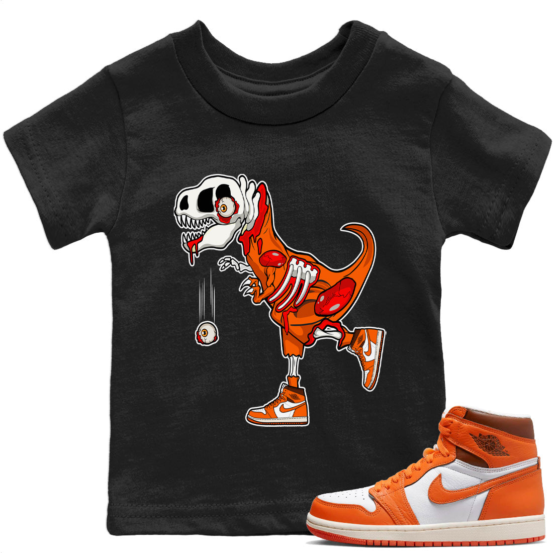 Zombie Dino Kids Tops - Air Jordan 1 Starfish