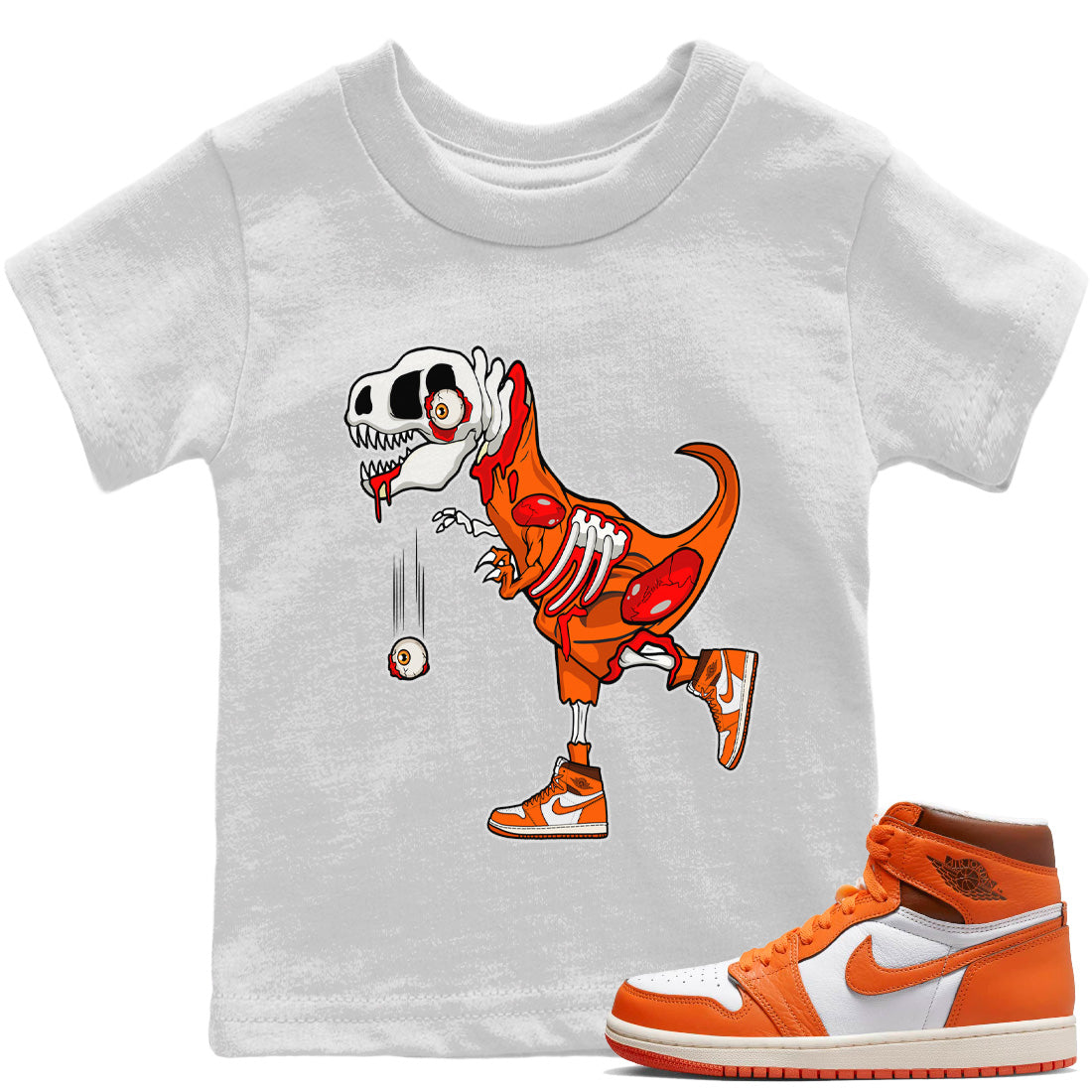 Zombie Dino Kids Tops - Air Jordan 1 Starfish