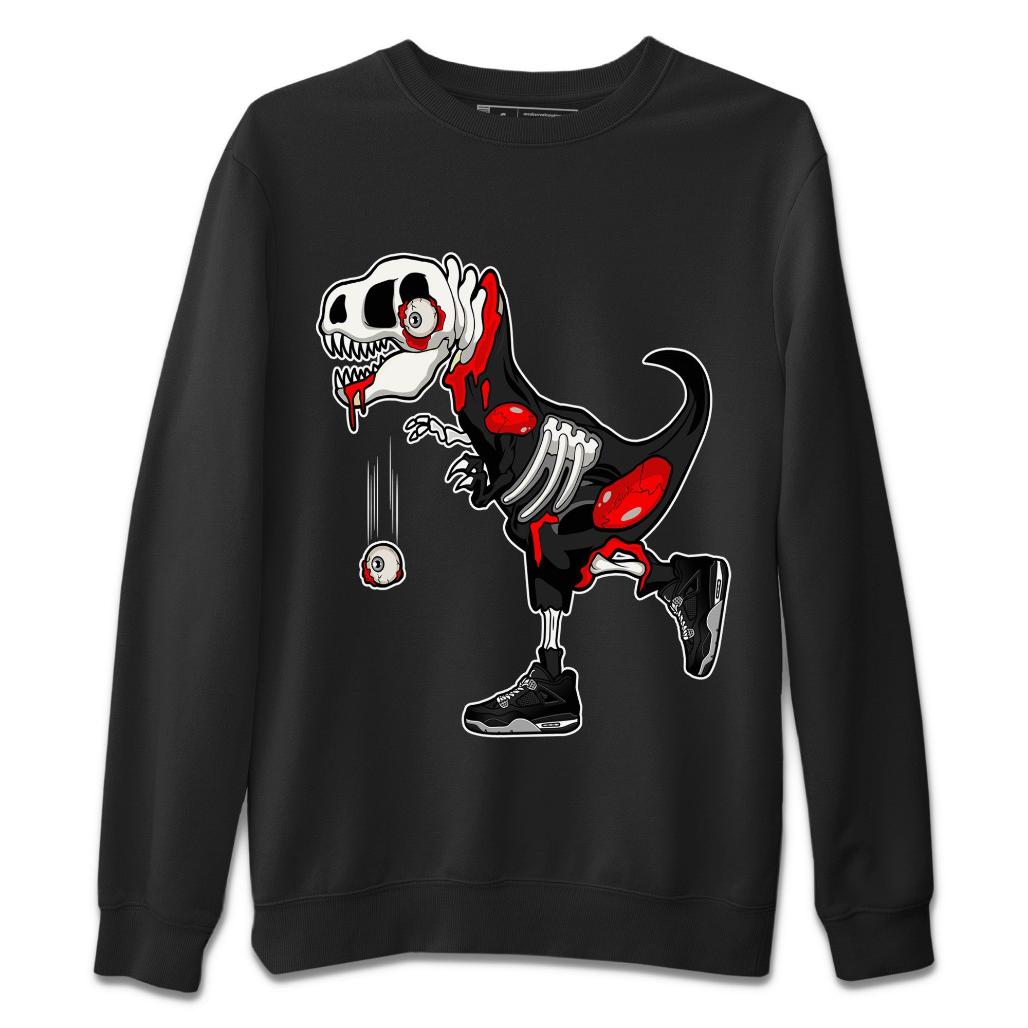 Zombie Dino Unisex Tops - Air Jordan 4 Black Canvas